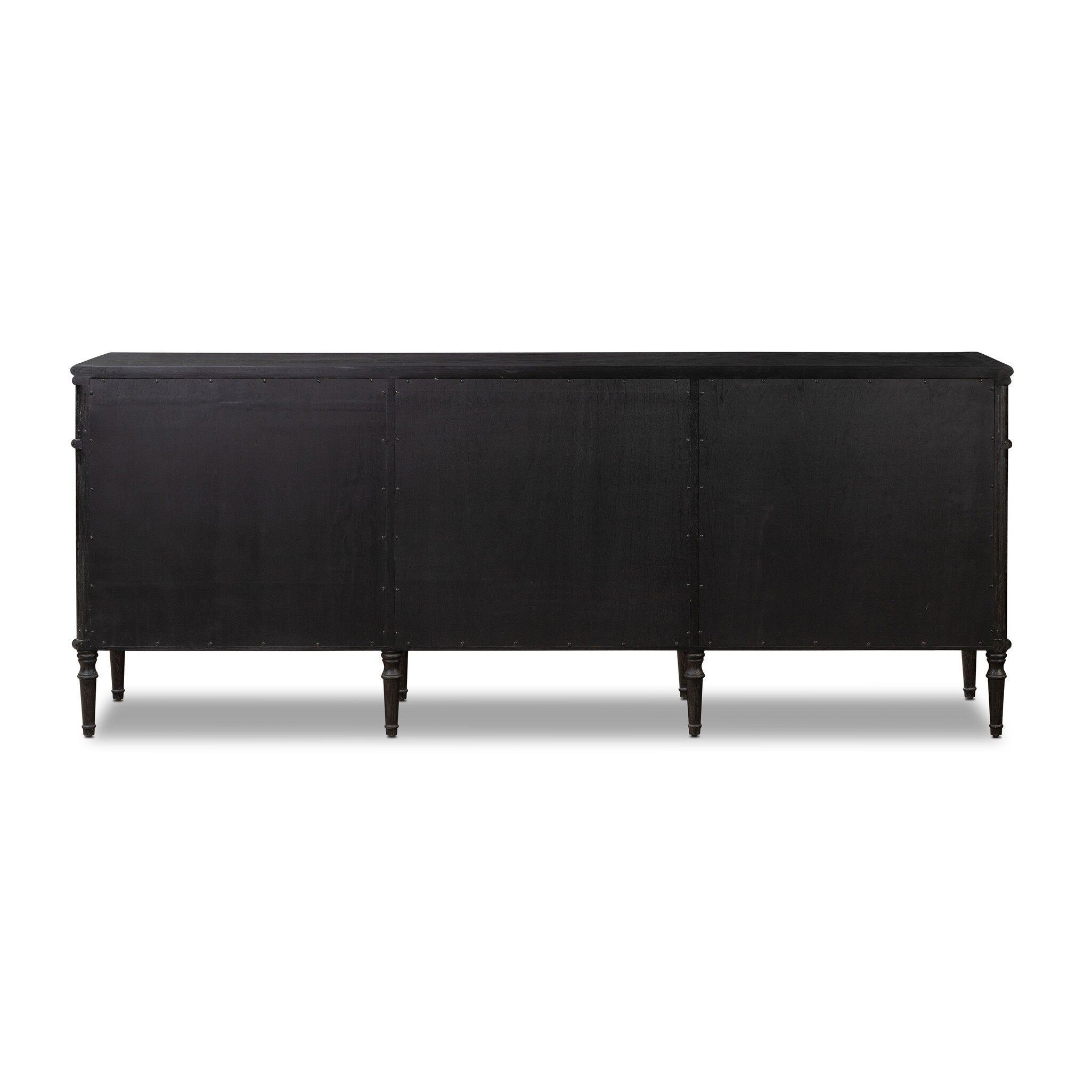 Four Hands Toulouse 9 Drawer Dresser — Distressed Black-Distressed Black Oak-Aged Brass