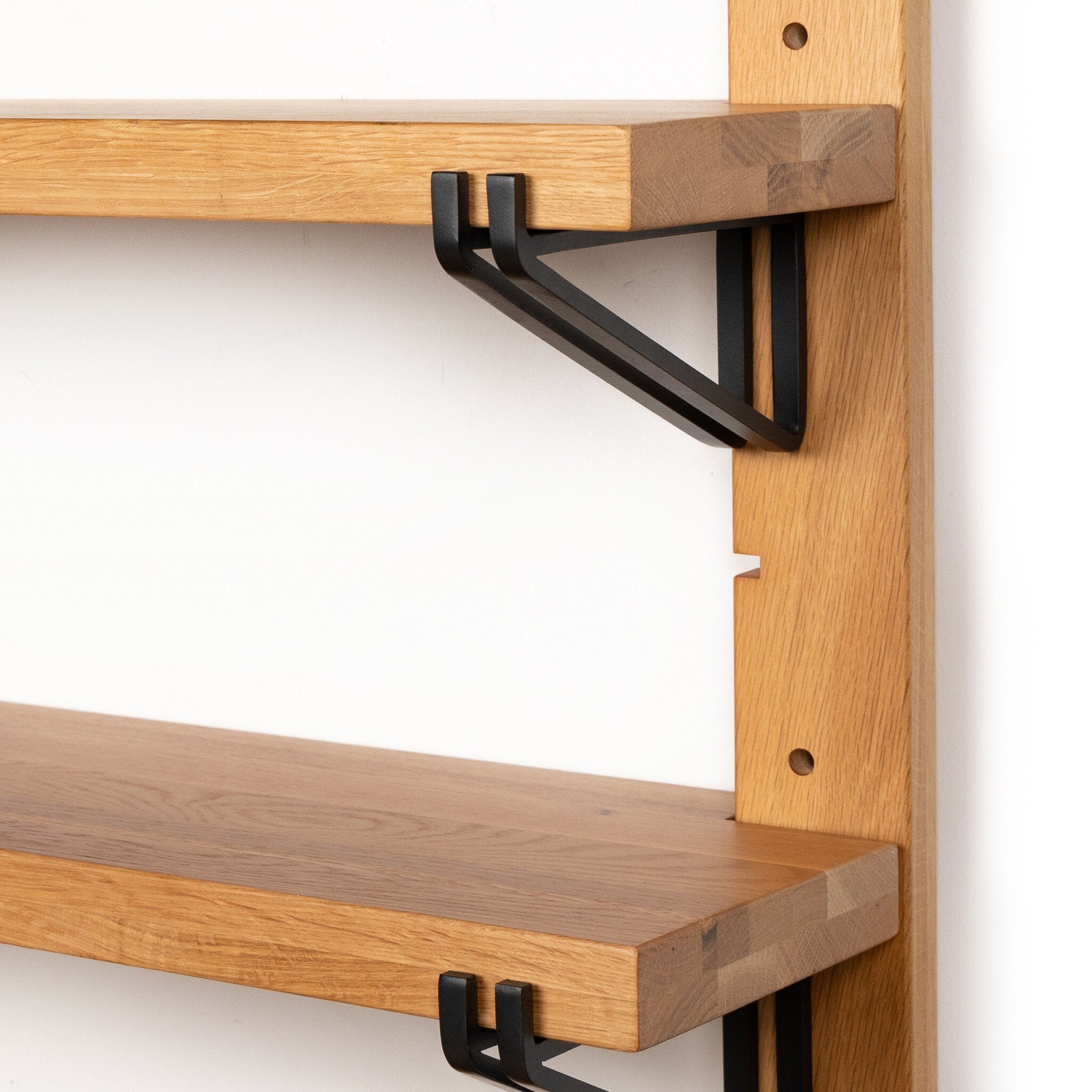 Four Hands Pivott Shelf — Natural Oak Veneer-Dark Iron-Natural Oak