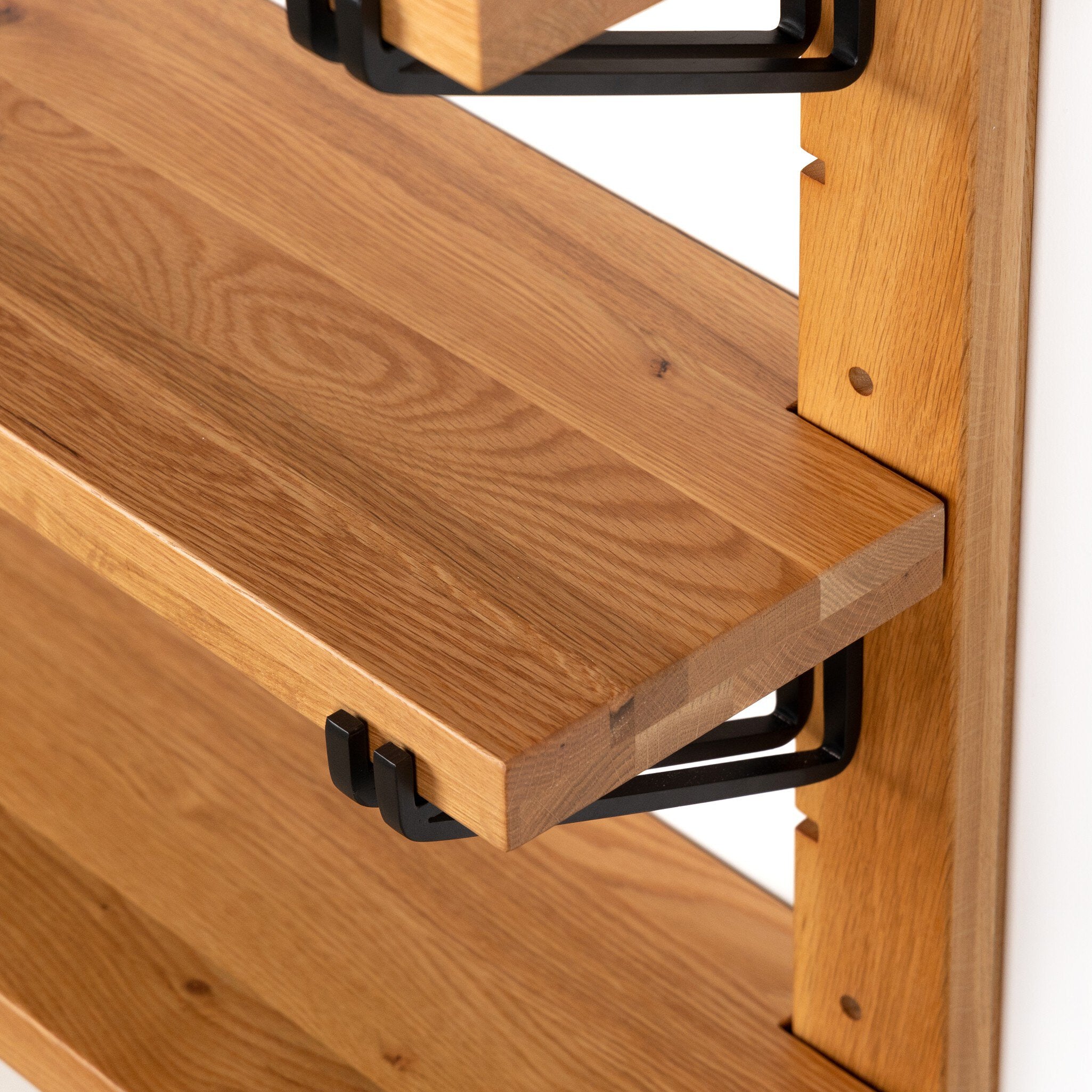 Four Hands Pivott Shelf — Natural Oak Veneer-Dark Iron-Natural Oak