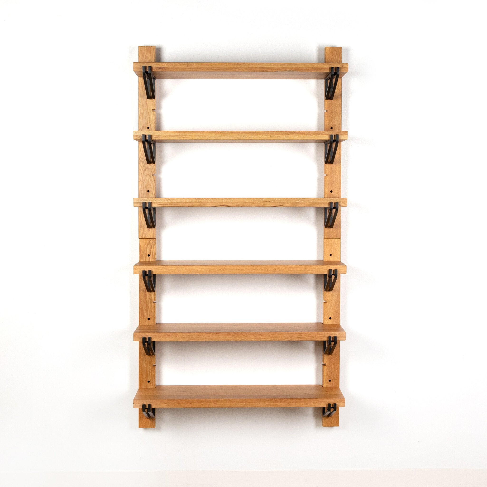 Four Hands Pivott Shelf — Natural Oak Veneer-Dark Iron-Natural Oak