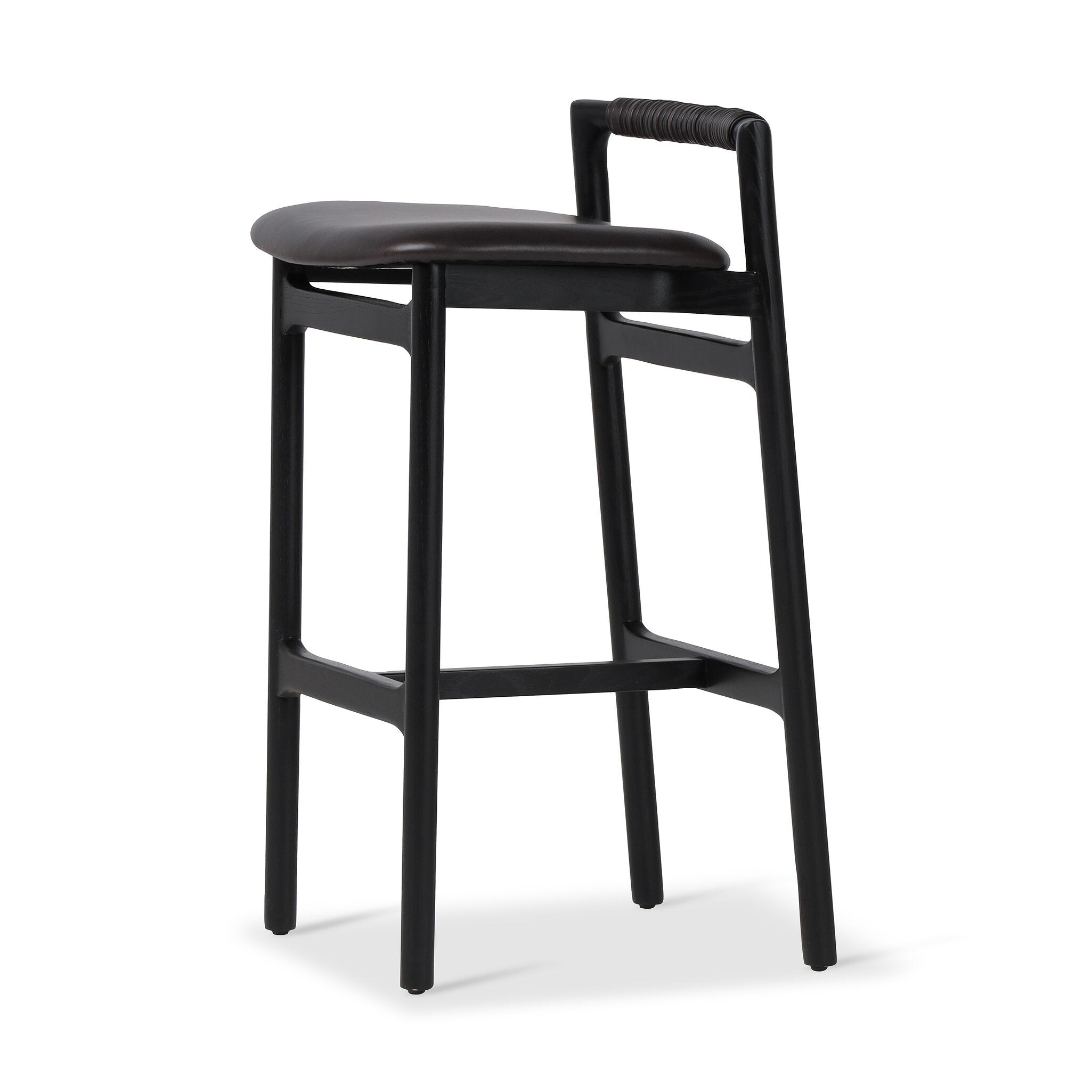 Four Hands Baden Bar + Counter Stool — Sonoma Black-Brushed Ebony-Bar