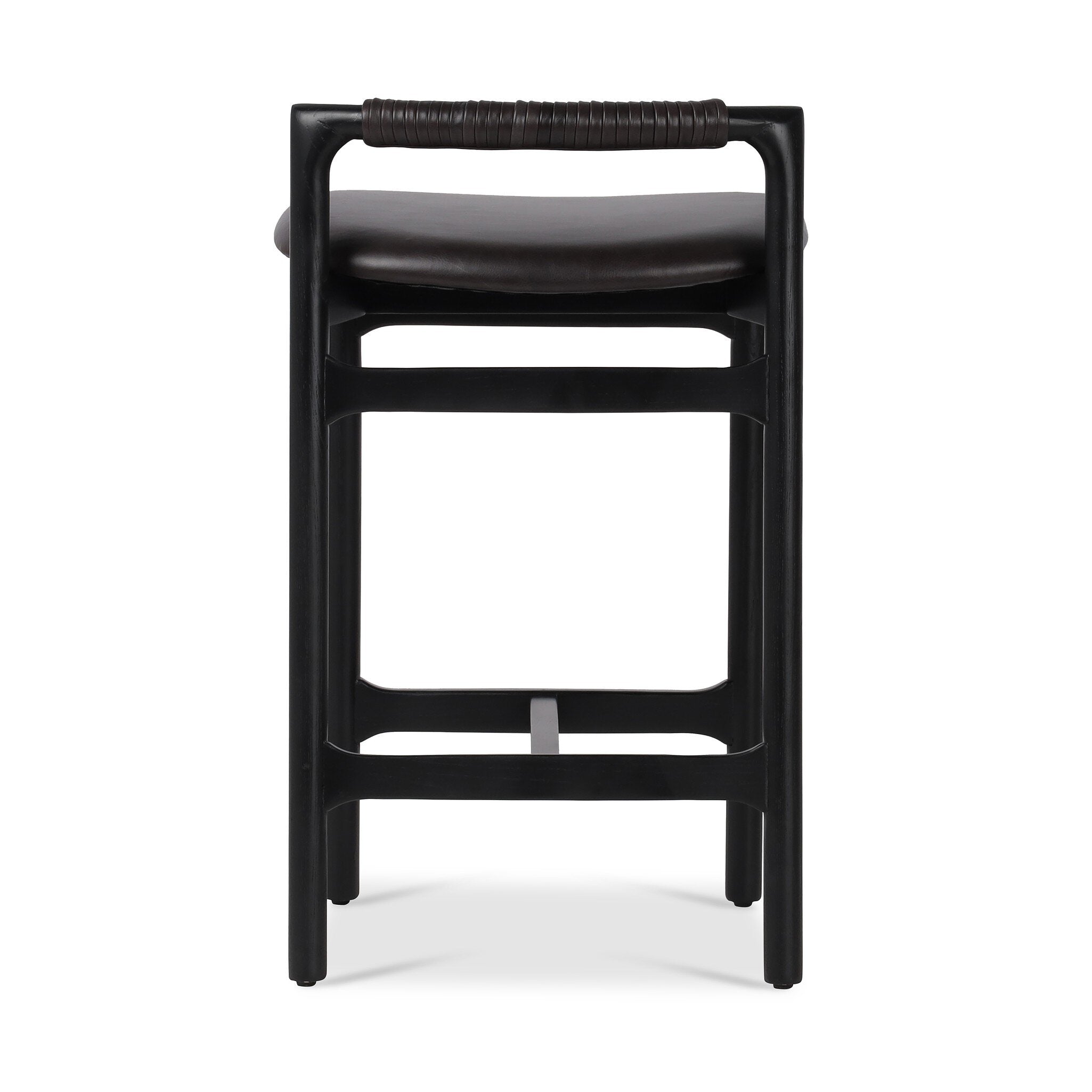 Four Hands Baden Bar + Counter Stool — Sonoma Black-Brushed Ebony-Counter