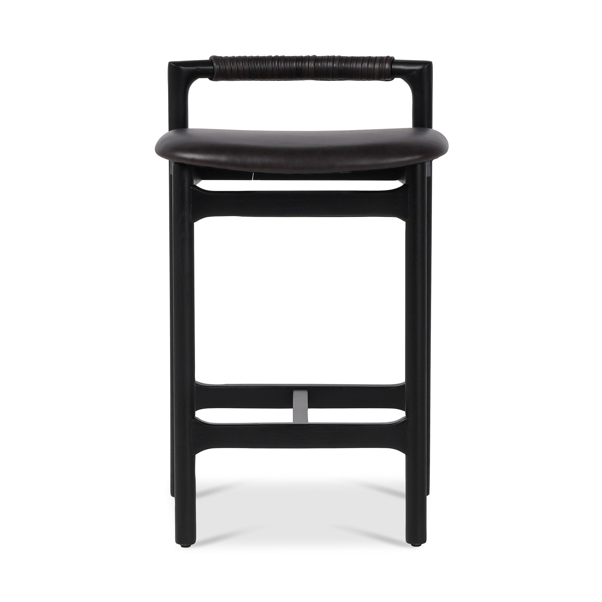 Four Hands Baden Bar + Counter Stool — Sonoma Black-Brushed Ebony-Counter