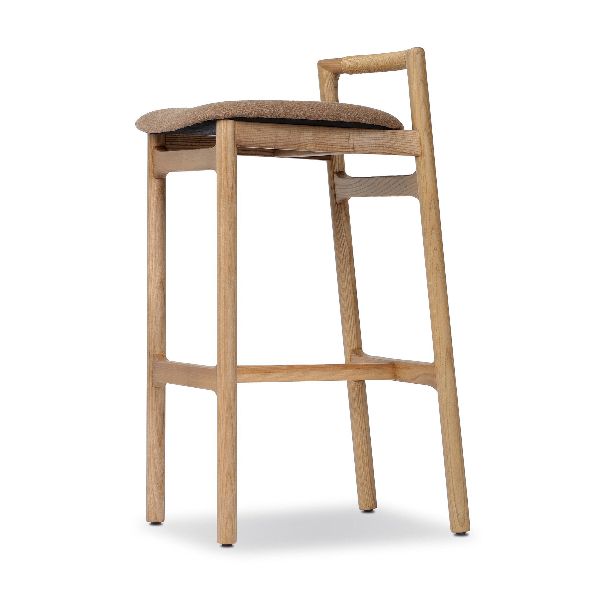 Four Hands Baden Bar + Counter Stool — Toasted Ash-Natural Paper Cord-Antwerp Cafe-Bar