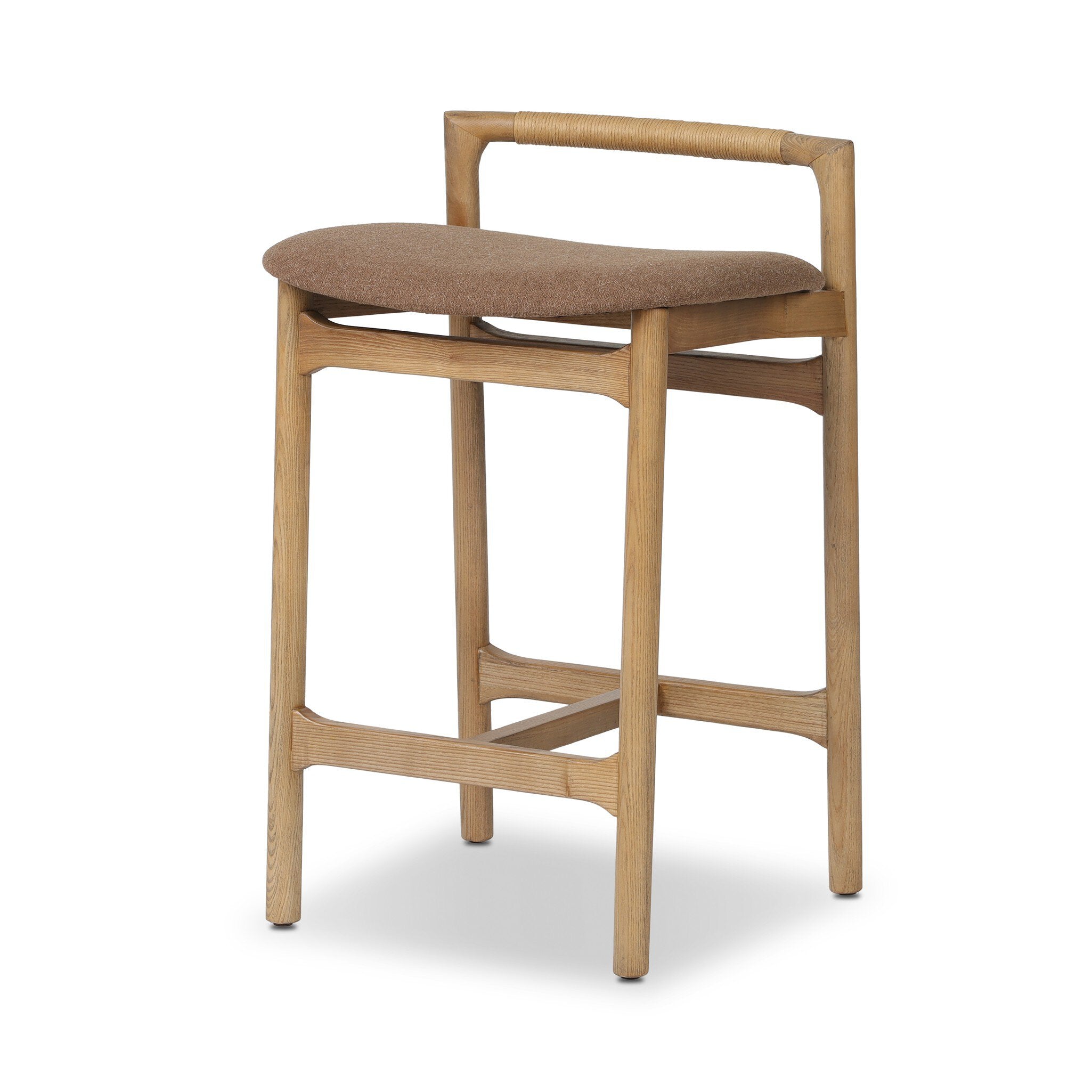 Four Hands Baden Bar + Counter Stool — Toasted Ash-Natural Paper Cord-Antwerp Cafe-Counter