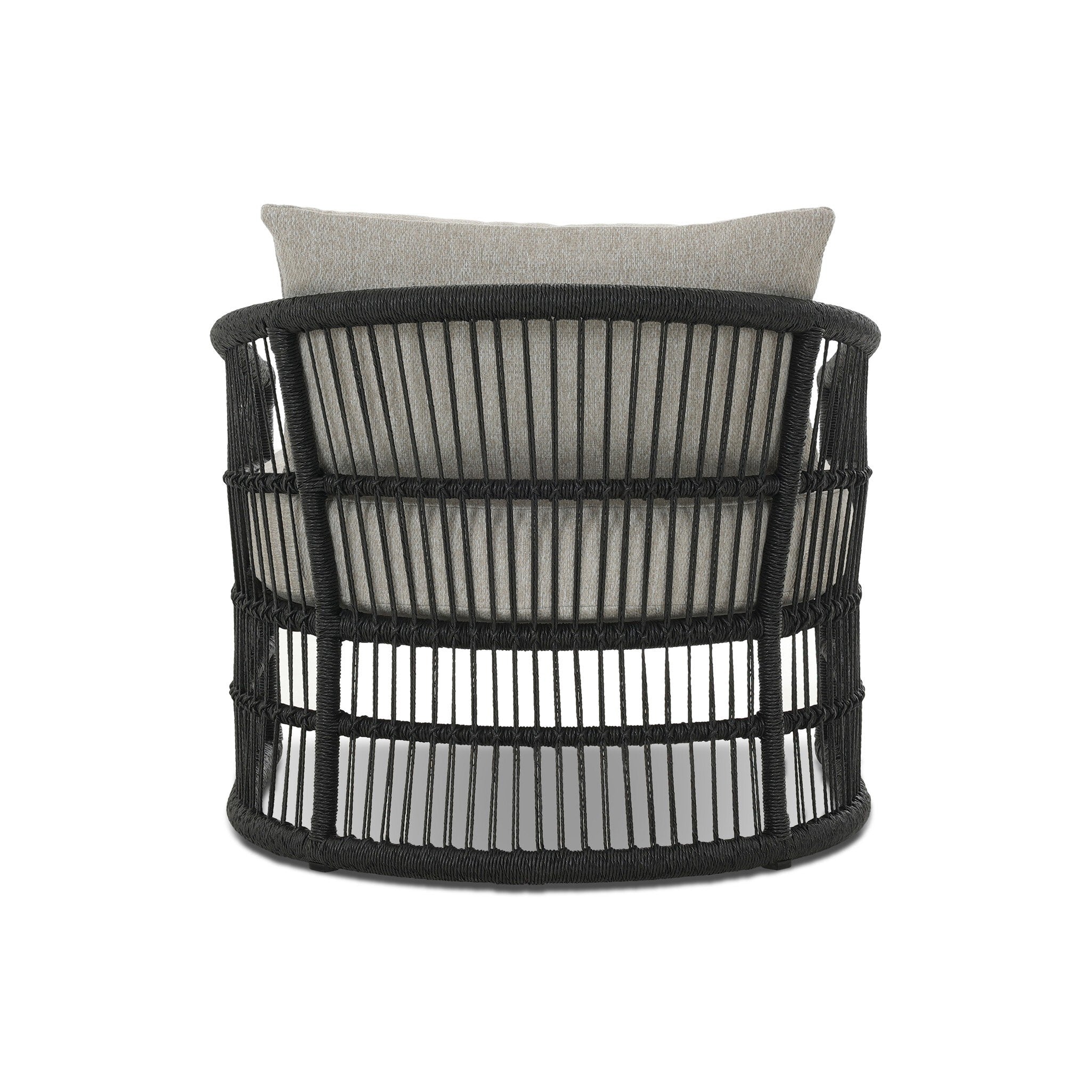 Four Hands Montecito Outdoor Chair — Faux Black Hyacinth-Concha Fog