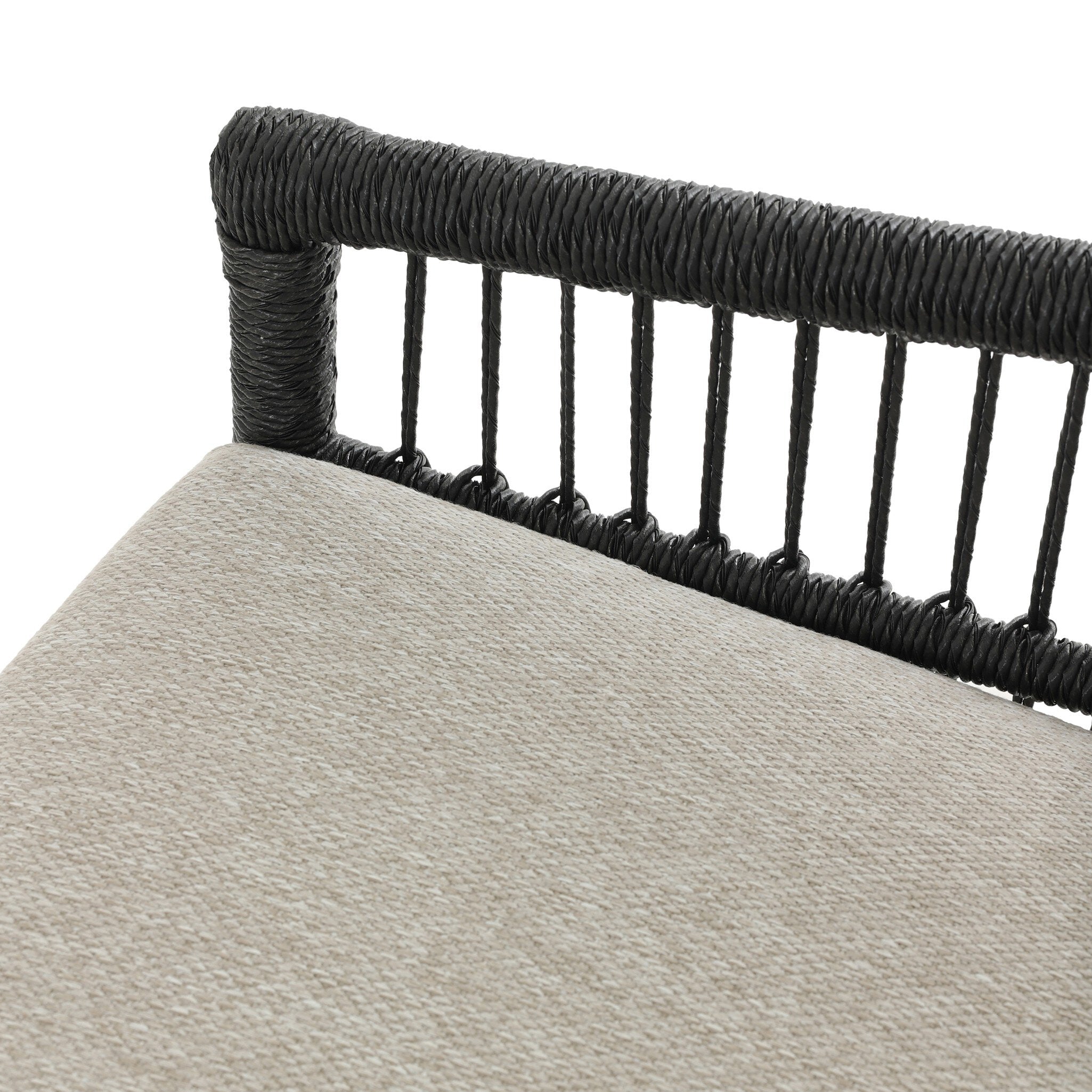 Four Hands Montecito Outdoor Chair — Faux Black Hyacinth-Concha Fog