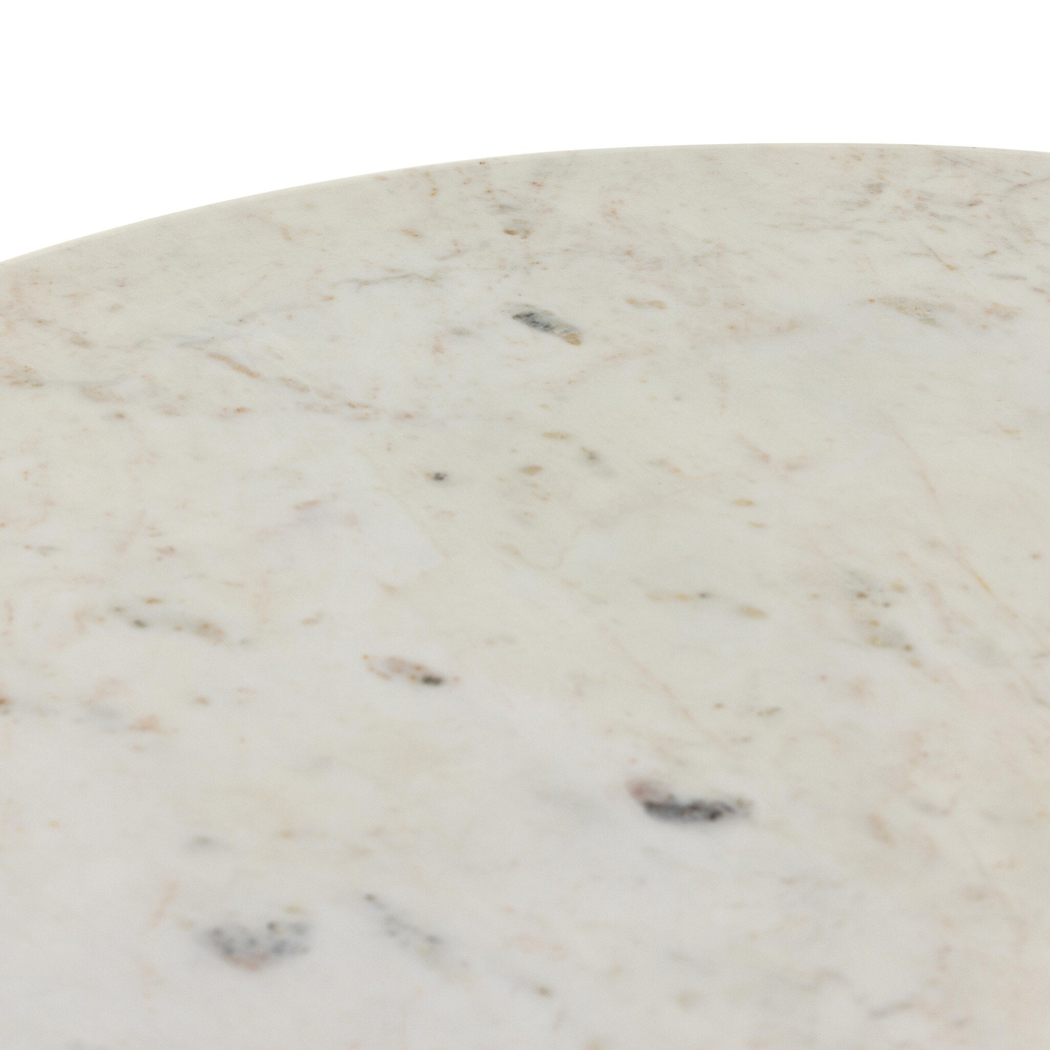 Four Hands Oranda Coffee Table — Polished White Marble w/ Sealant-White Scalloped Marble