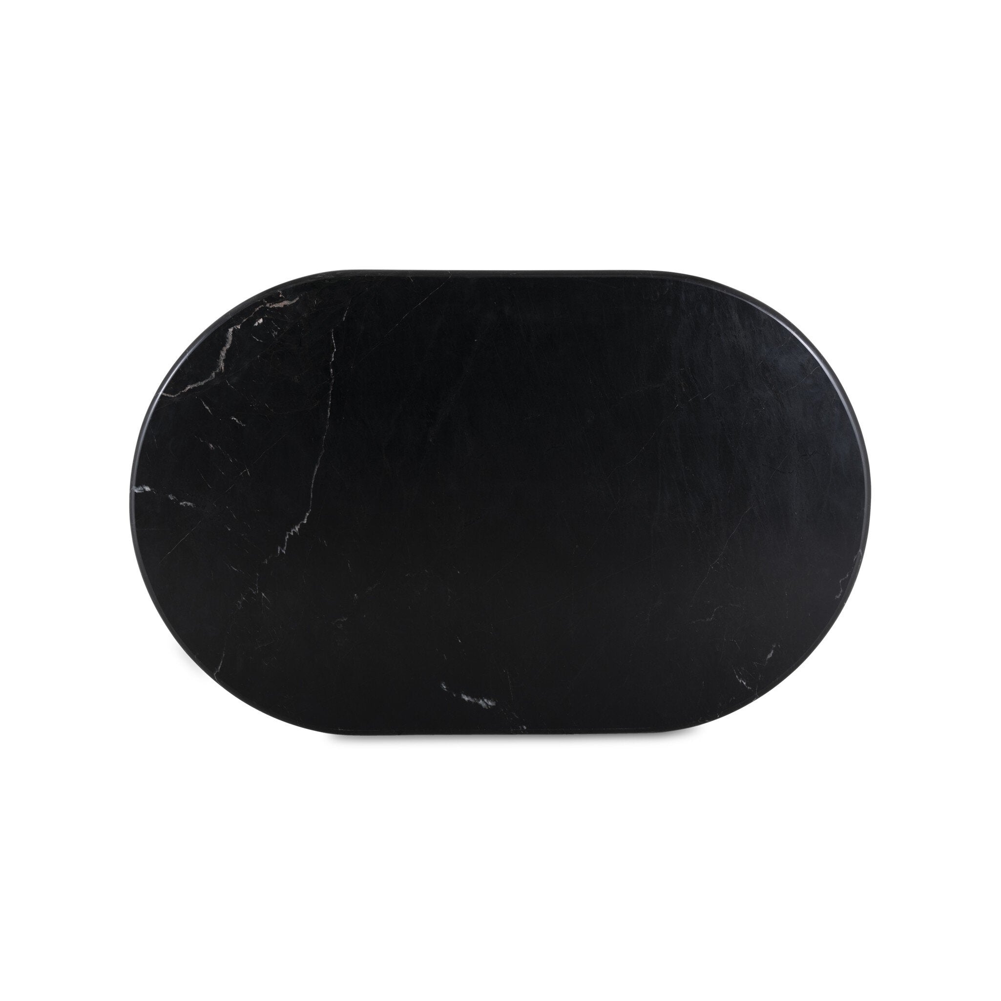 Four Hands Oranda Coffee Table — Black Marble-Black Scalloped Marble