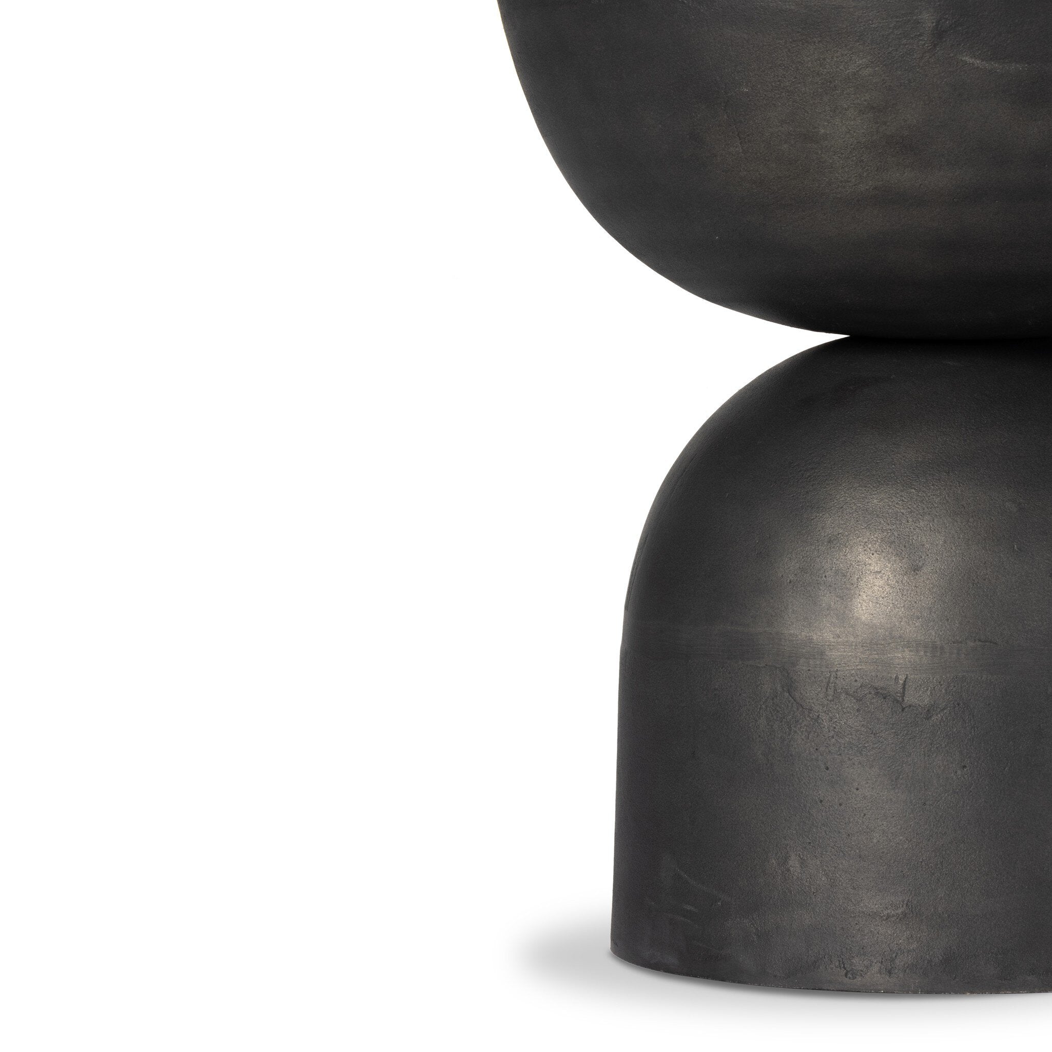 Four Hands Corbett End Table — River Grey Marble-Hammered Grey