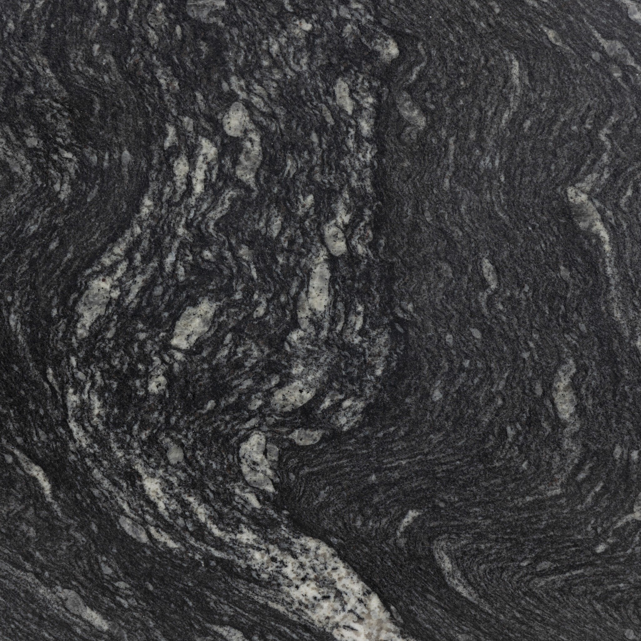 Four Hands Corbett End Table — Polished Black Marble-Hammered Grey