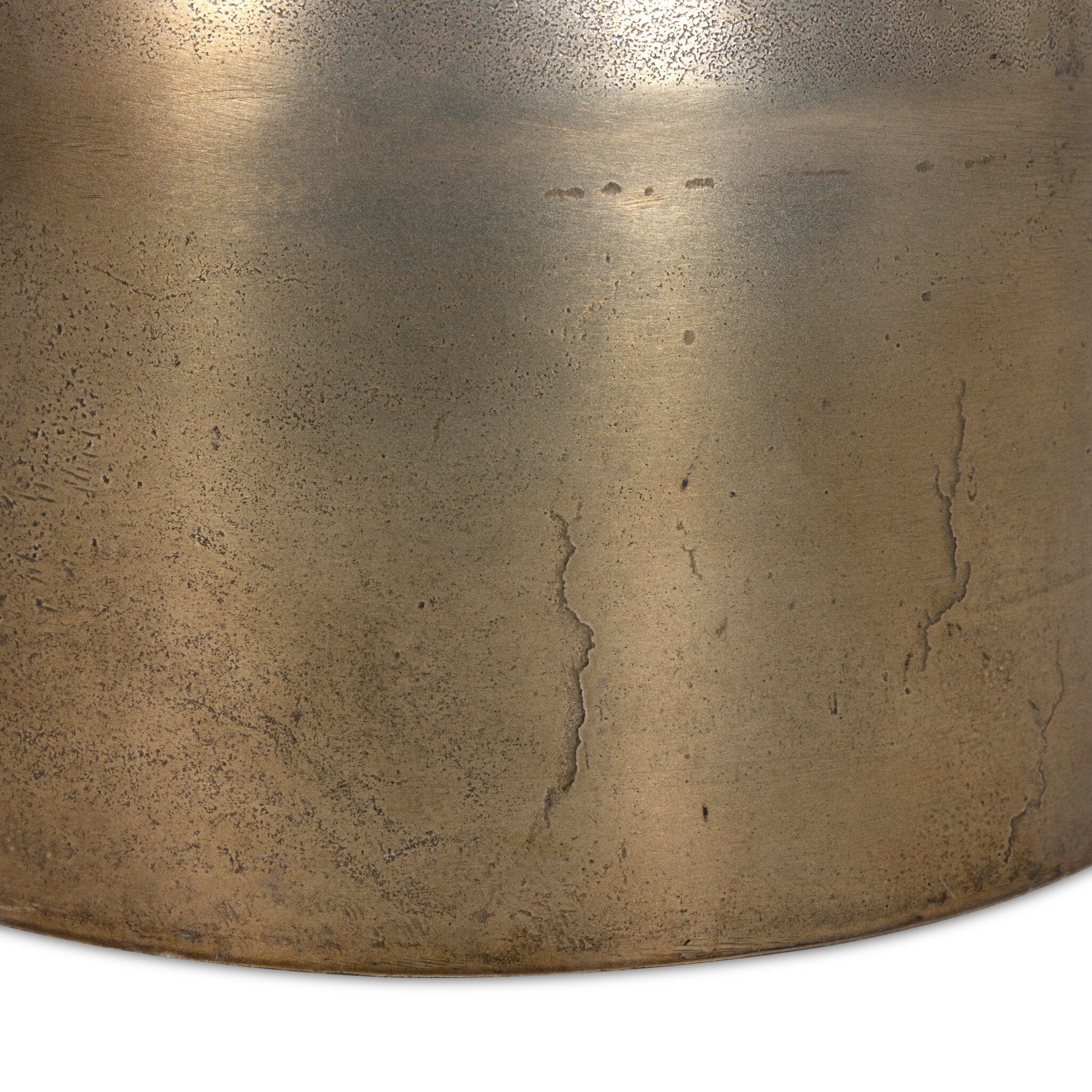Four Hands Corbett End Table — Creamy Taupe Marble-Aged Bronze