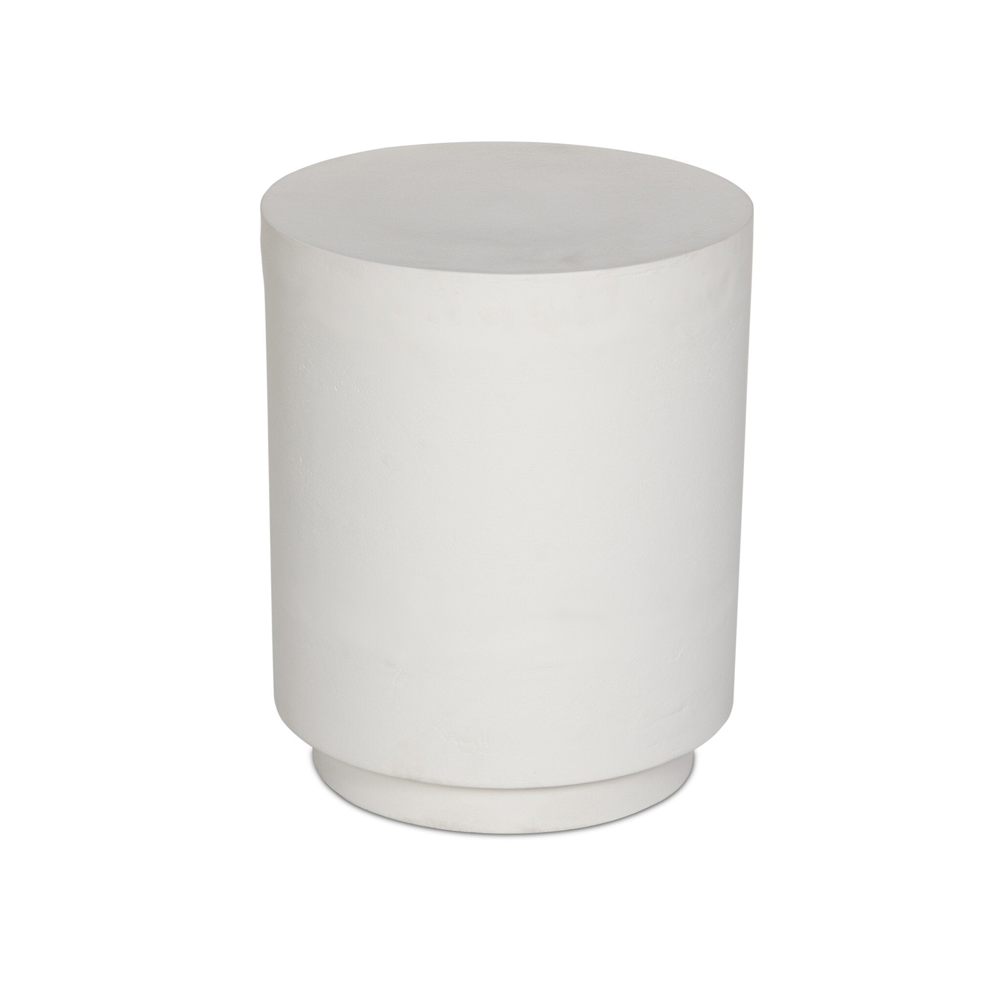 Four Hands Javi Outdoor End Table — Matte White Cast Aluminum
