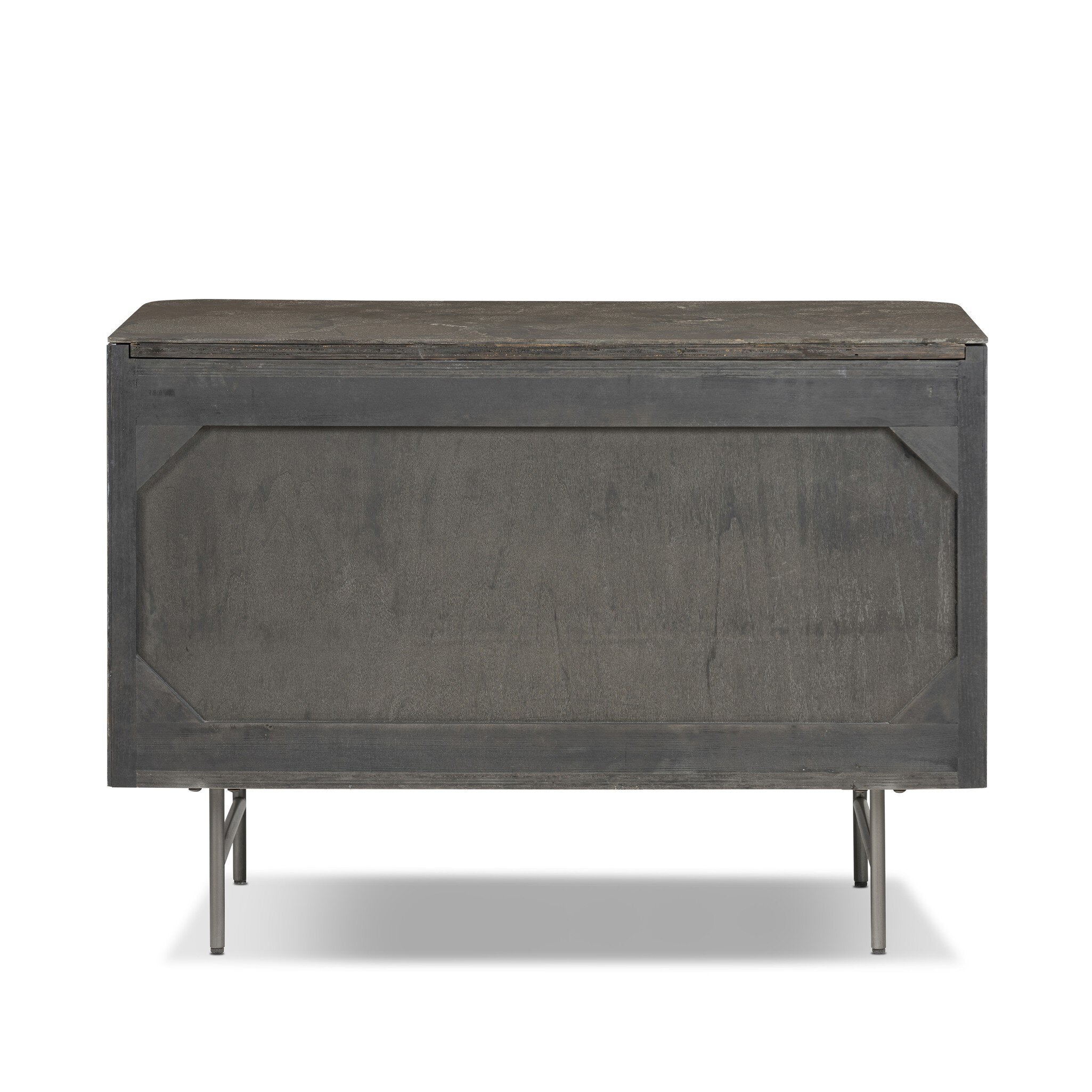 Four Hands Fletcher Large Nightstand — Bluestone-Distressed Black-Brushed Gunmetal