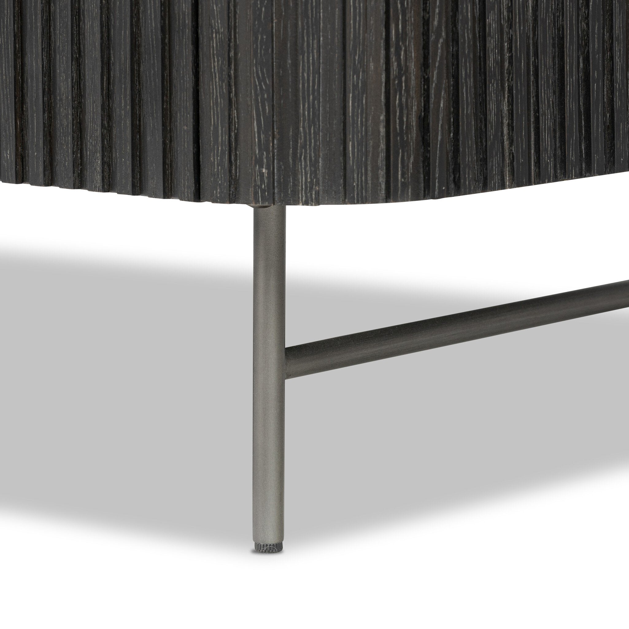 Four Hands Fletcher Large Nightstand — Bluestone-Distressed Black-Brushed Gunmetal