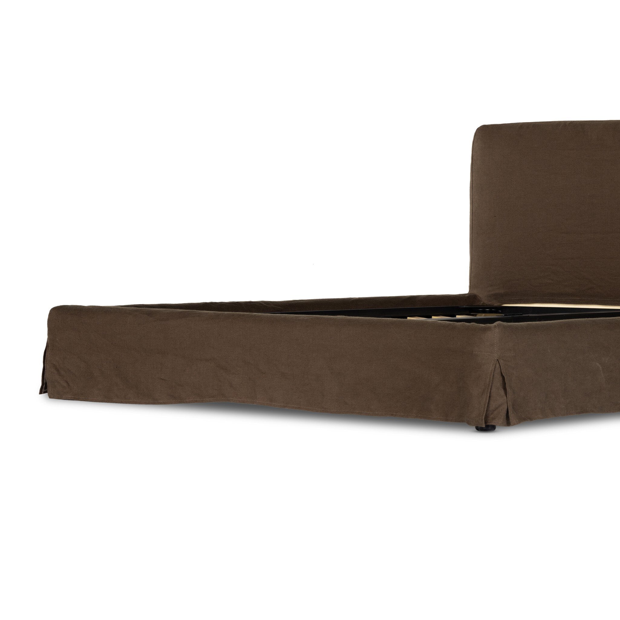 Four Hands Aidan Slipcover Bed — Brussels Coffee-King