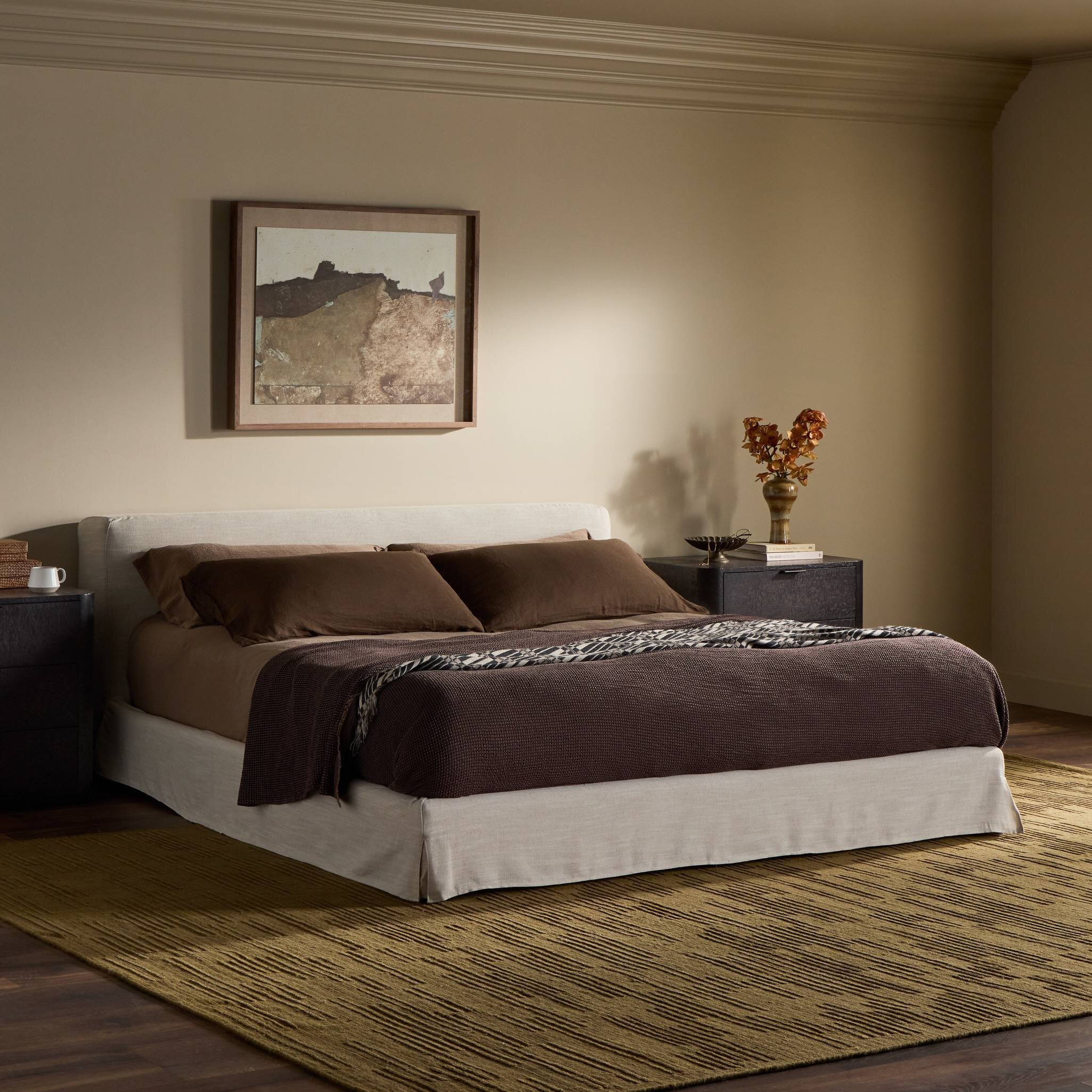 Four Hands Aidan Slipcover Bed — Savoy Parchment-King