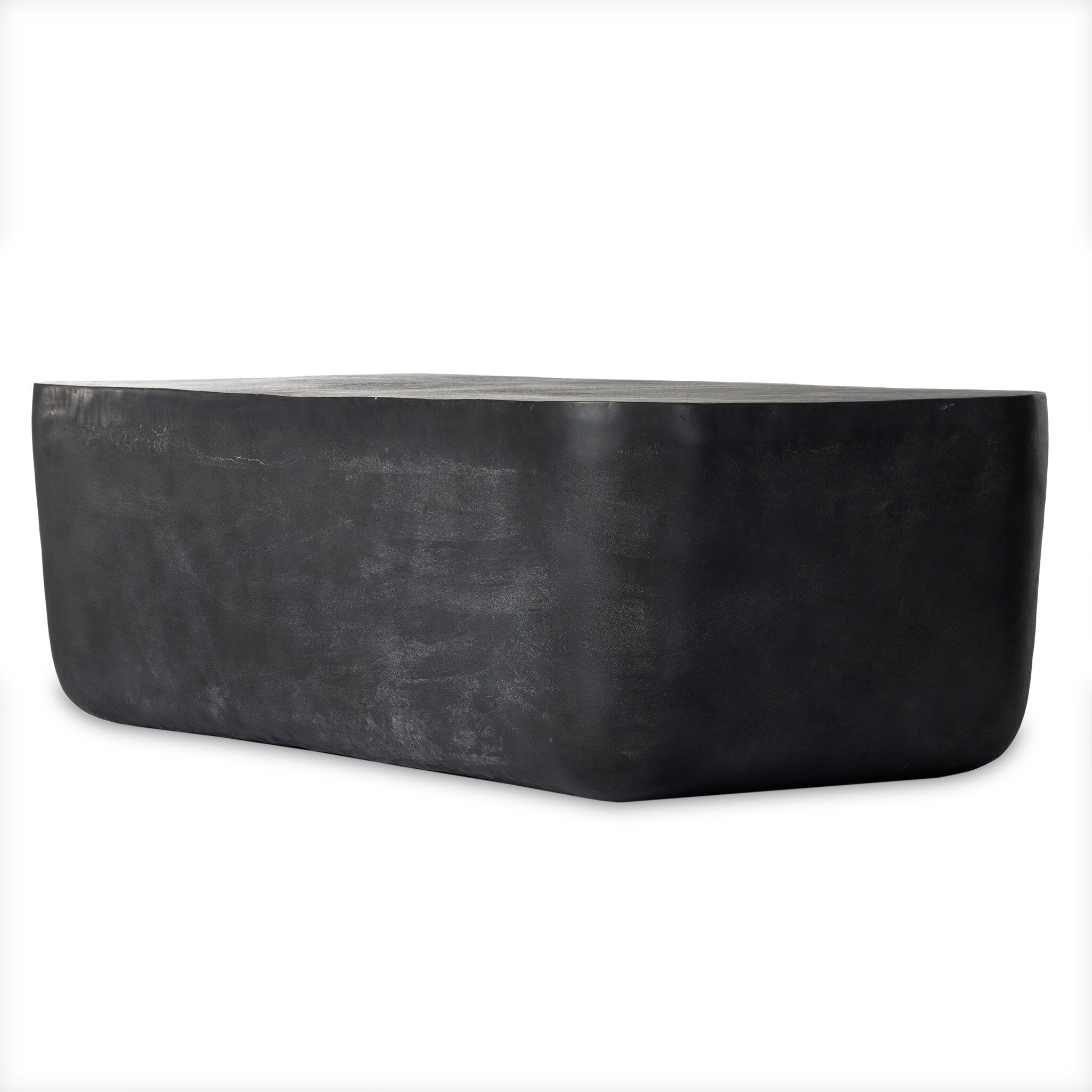 Four Hands Basil Outdoor Rectangular Coffee Table — Aged Grey