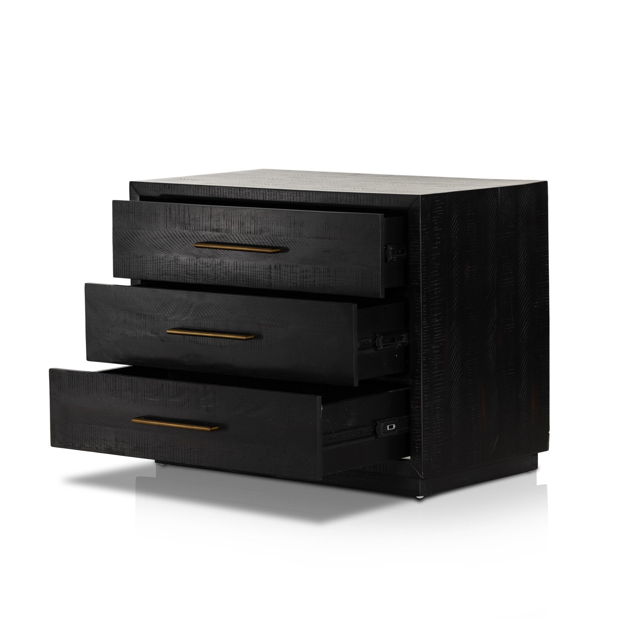 Four Hands Suki Large Nightstand — Burnished Black-Brass (Alexa Hardware)