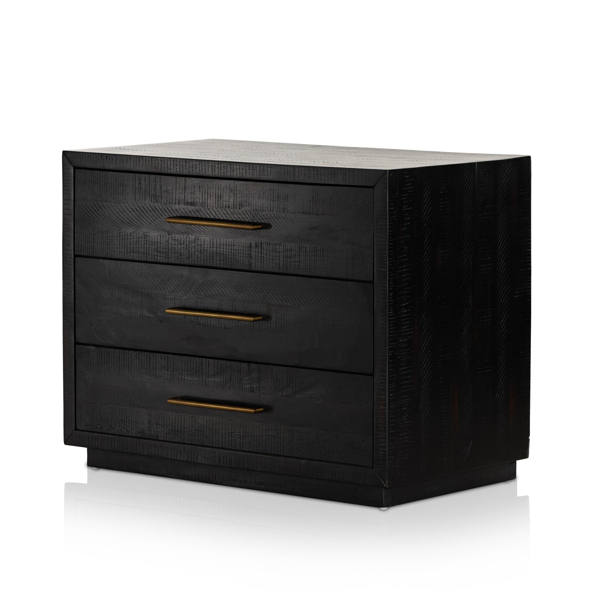 Four Hands Suki Large Nightstand — Burnished Black-Brass (Alexa Hardware)