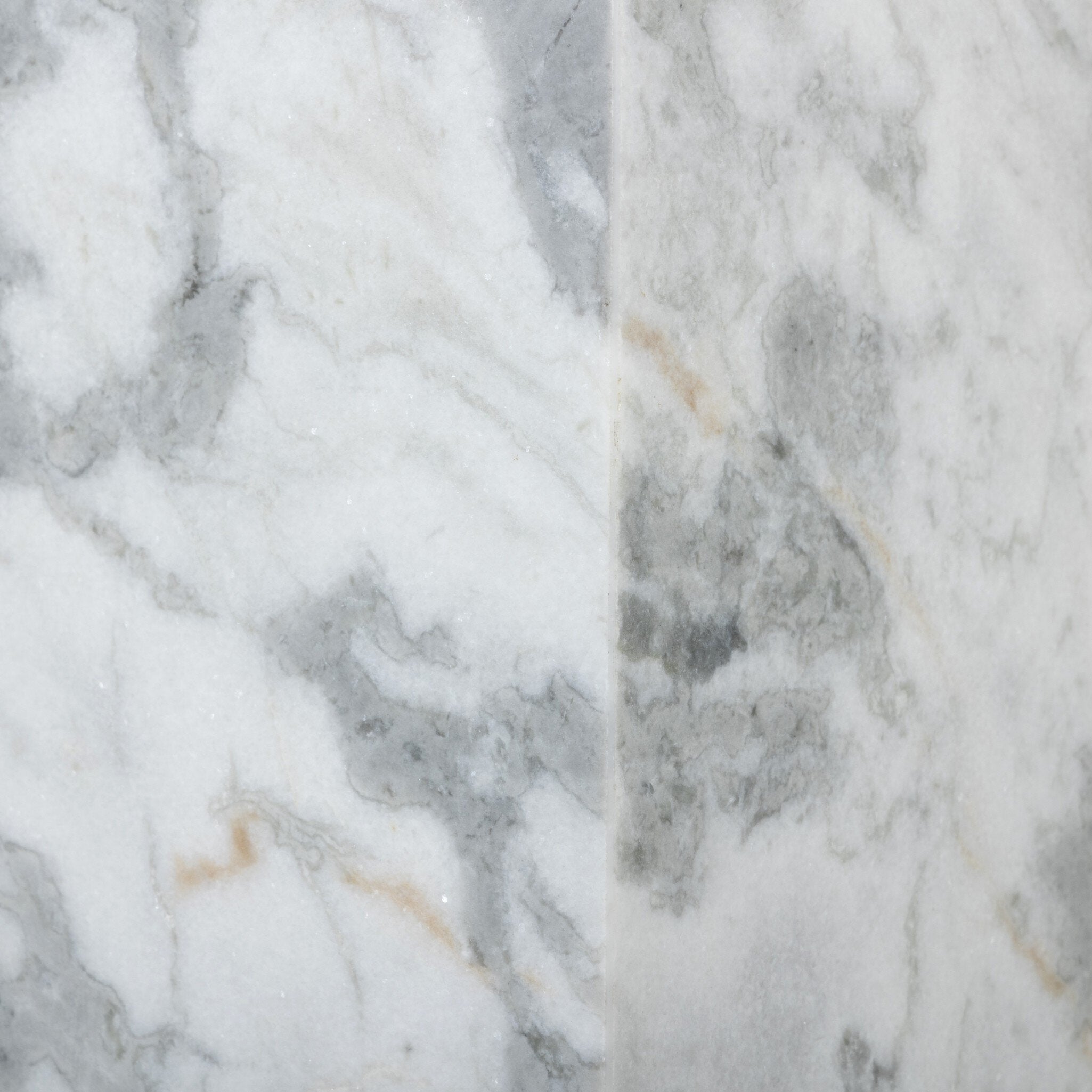 Four Hands Modern Marble Pedestal — White & Grey Speckled Marble