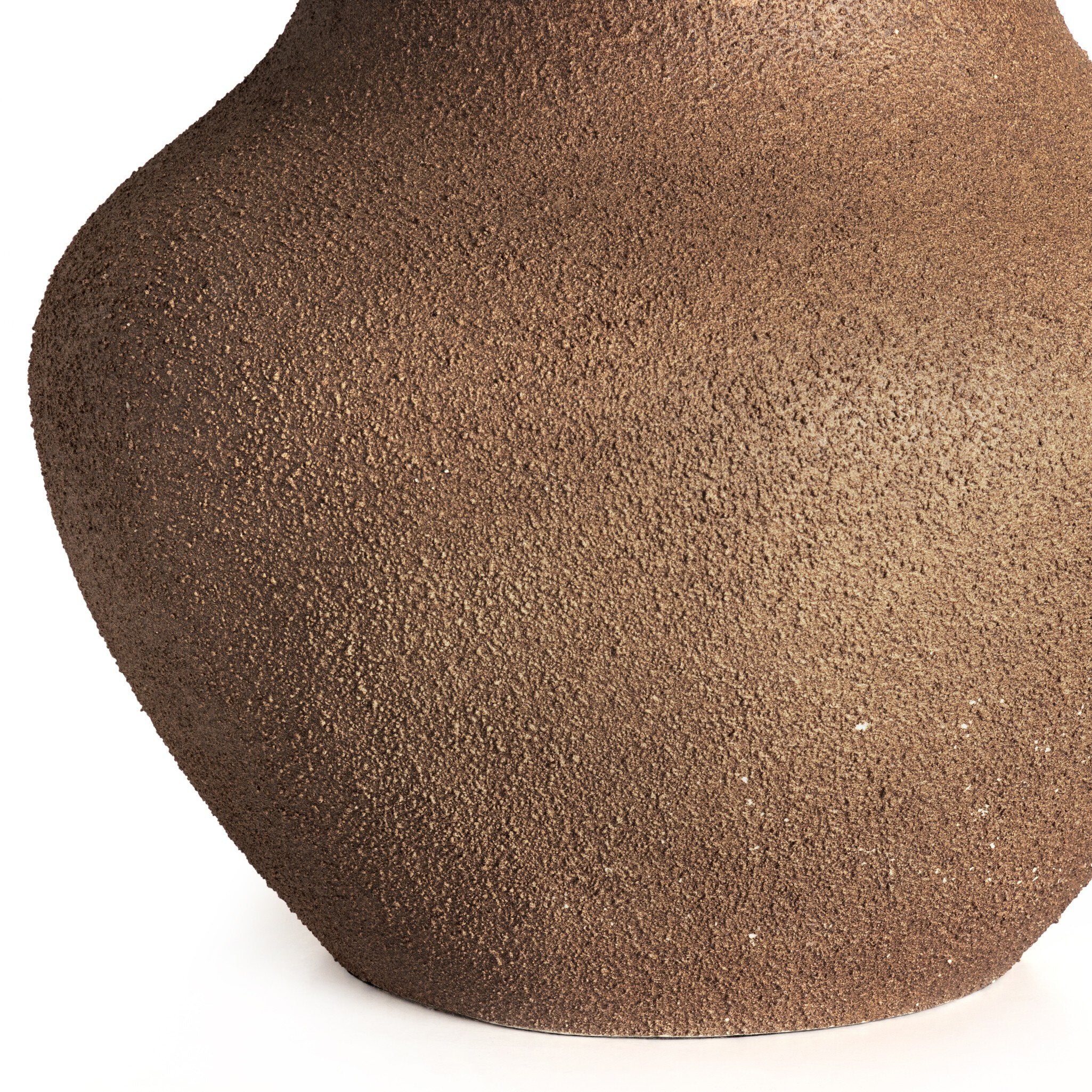 Four Hands Parma Table Lamp — Textured Dark Sand Porcelain-Ivory Linen