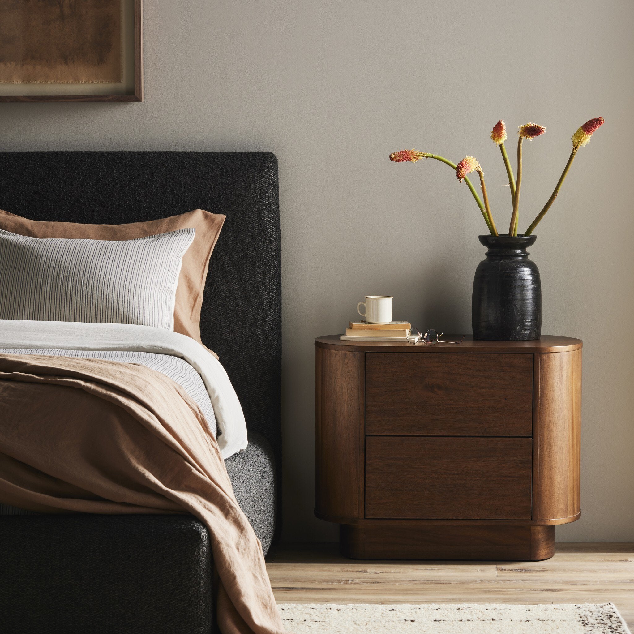 Four Hands Paden Nightstand — Seasoned Brown Acacia-Seasoned Brown Acacia Solid
