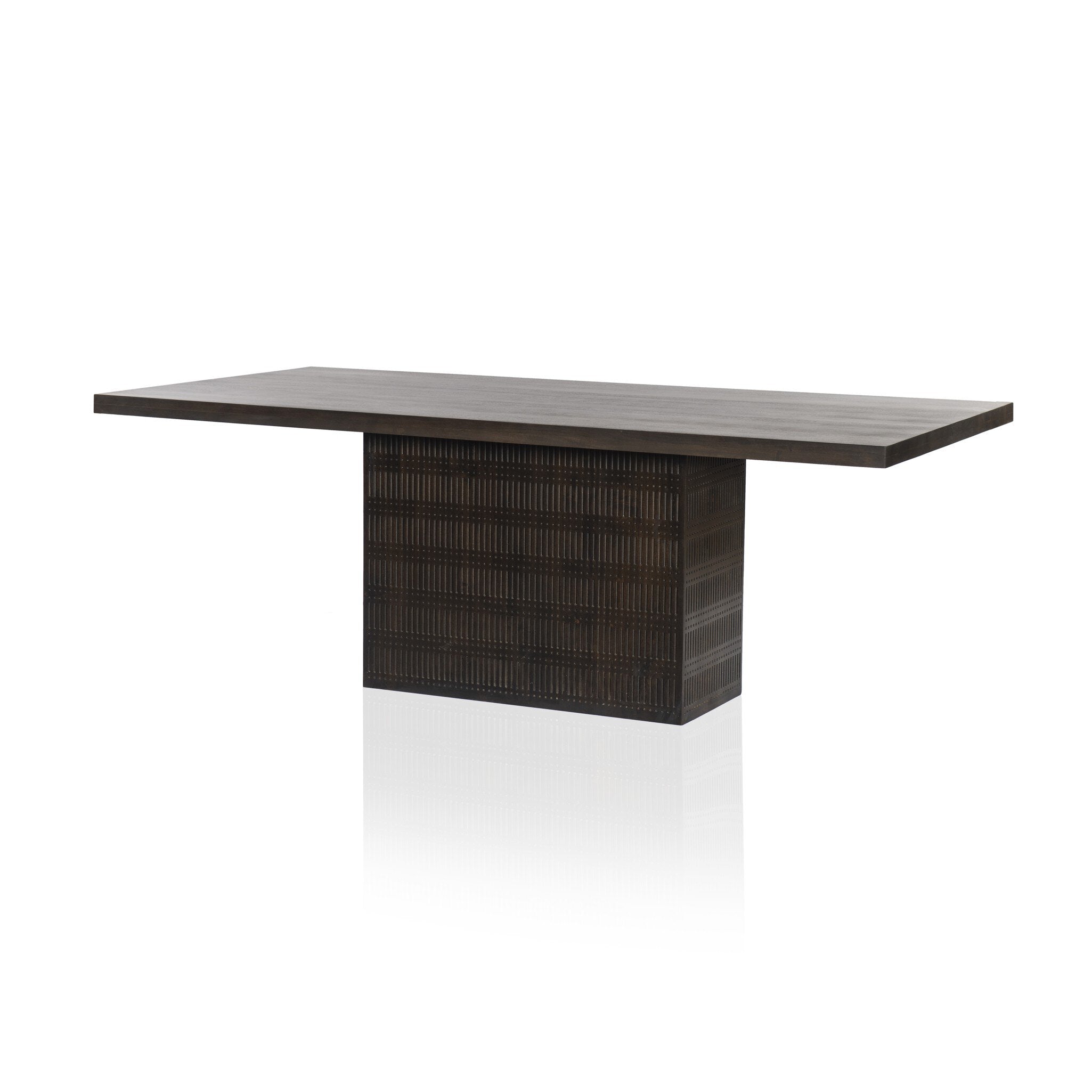 Four Hands Kelby Dining Table — Carved Vintage Brown-Vintage Brown