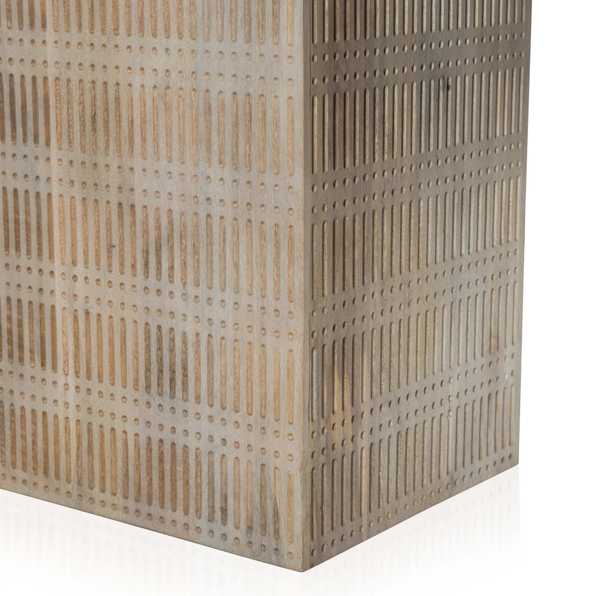 Four Hands Kelby Dining Table — Light Wash Carved Mango-Light Wash Mango