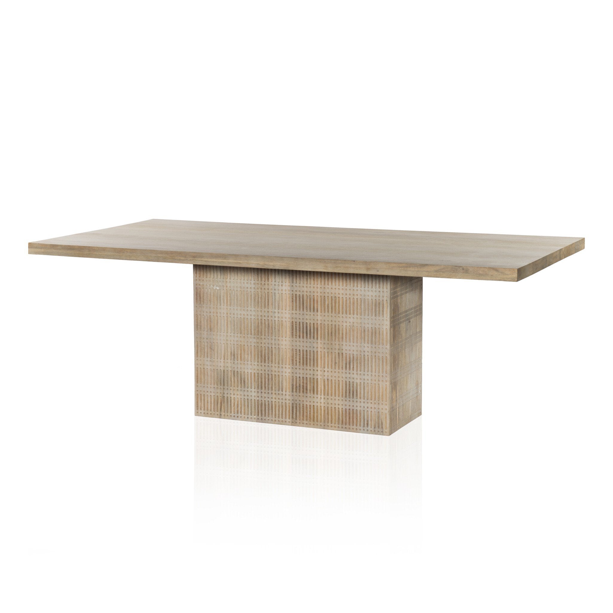 Four Hands Kelby Dining Table — Light Wash Carved Mango-Light Wash Mango