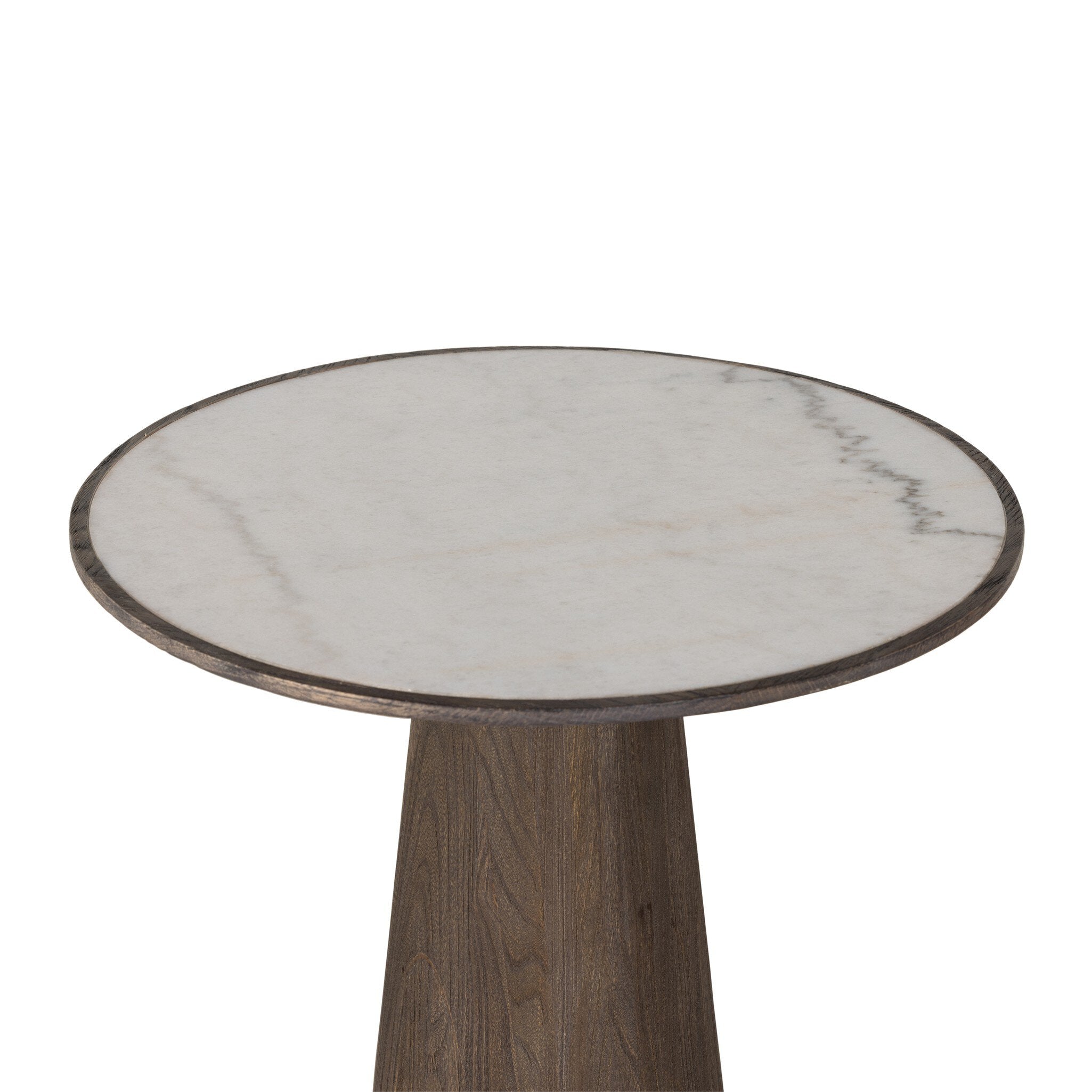 Four Hands Skye End Table β White Marble-Weathered Dark Oak-Weathered Dark Elm