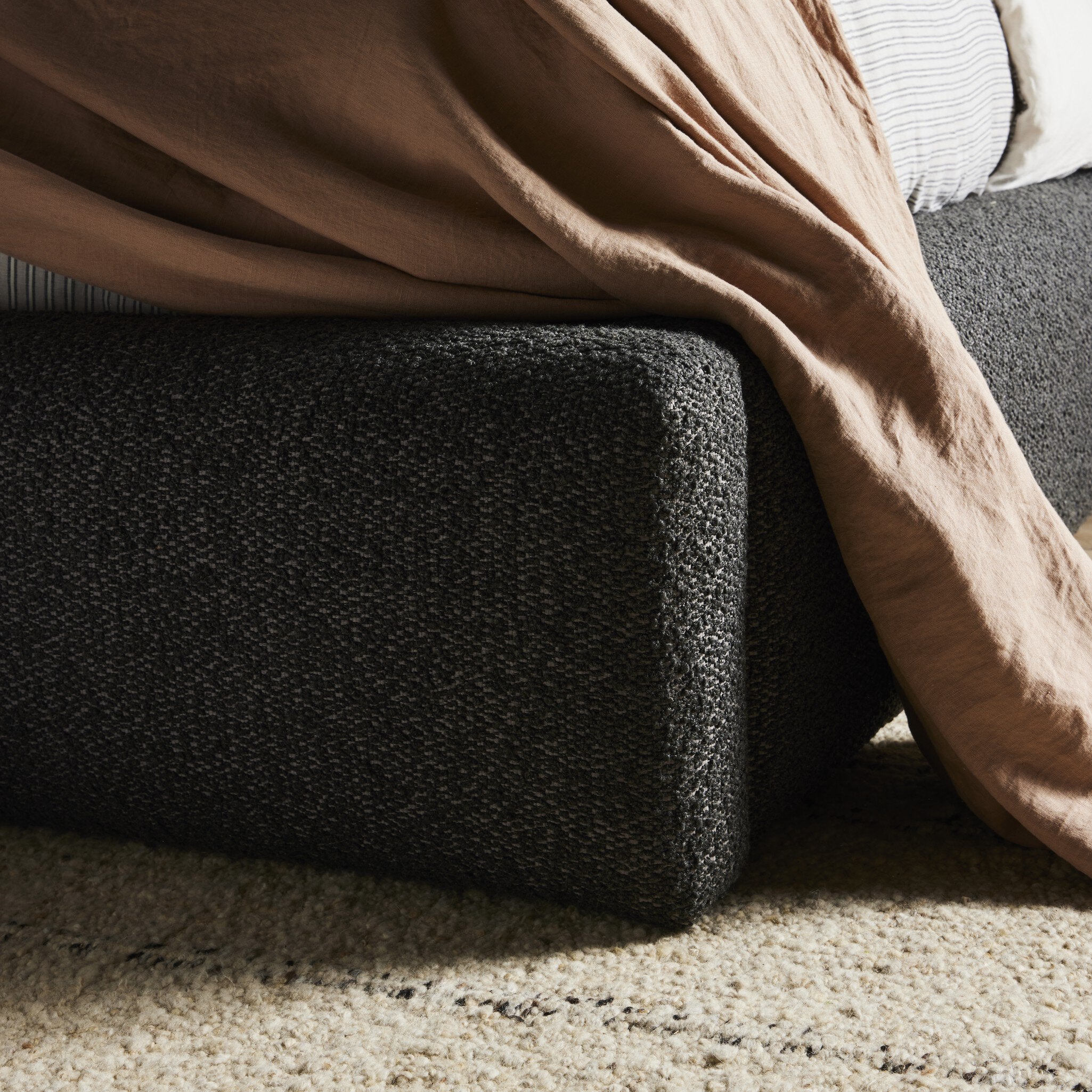 Four Hands Quincy Bed — Lisbon Charcoal-Black-Queen