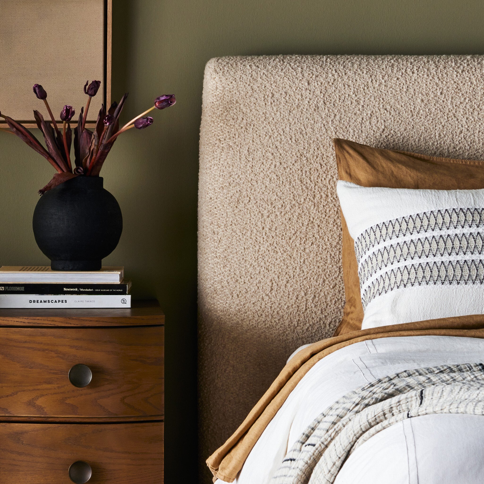 Four Hands Quincy Bed — Lisbon Cream-Black-Queen