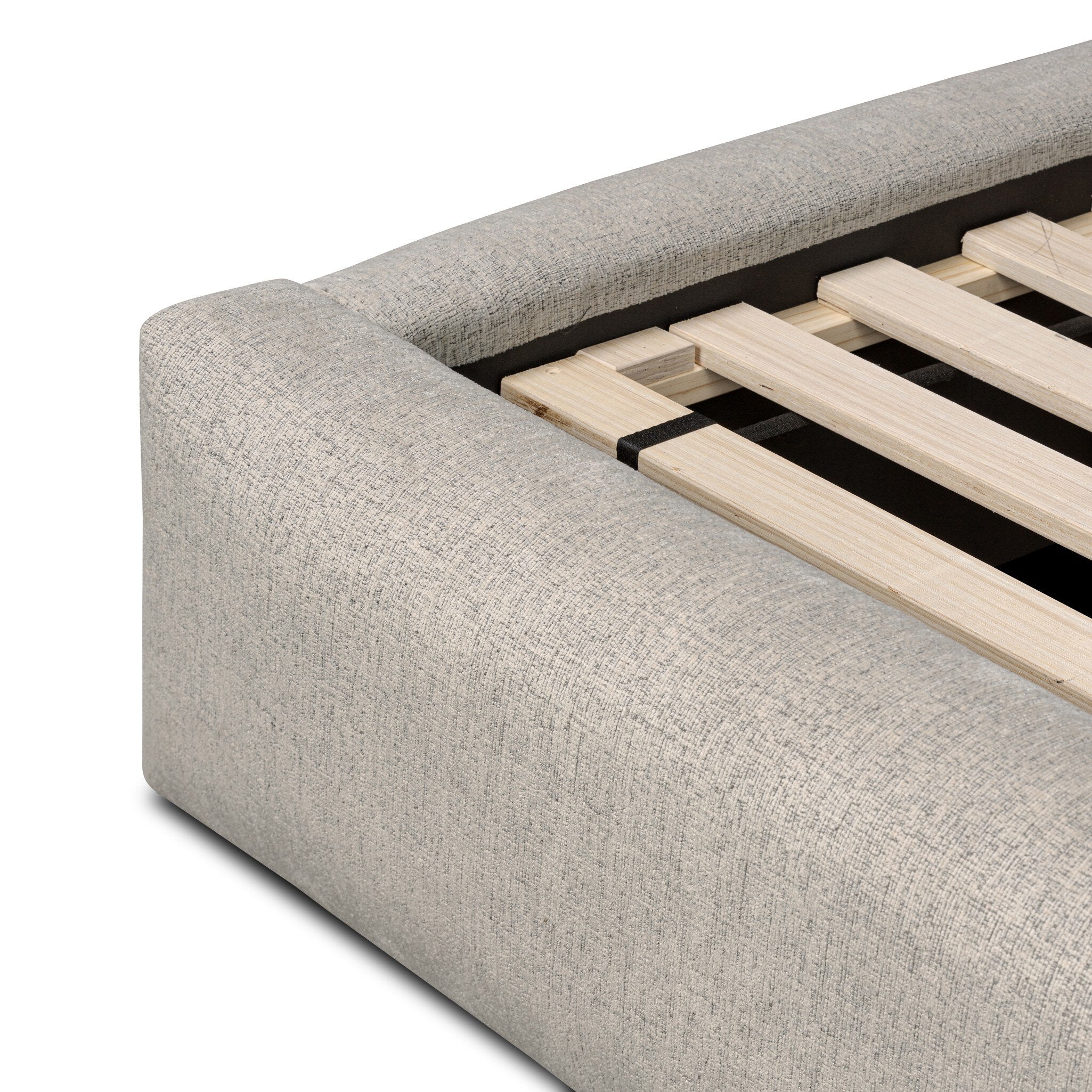 Four Hands Quincy Bed — Plushtone Linen-Black-Queen