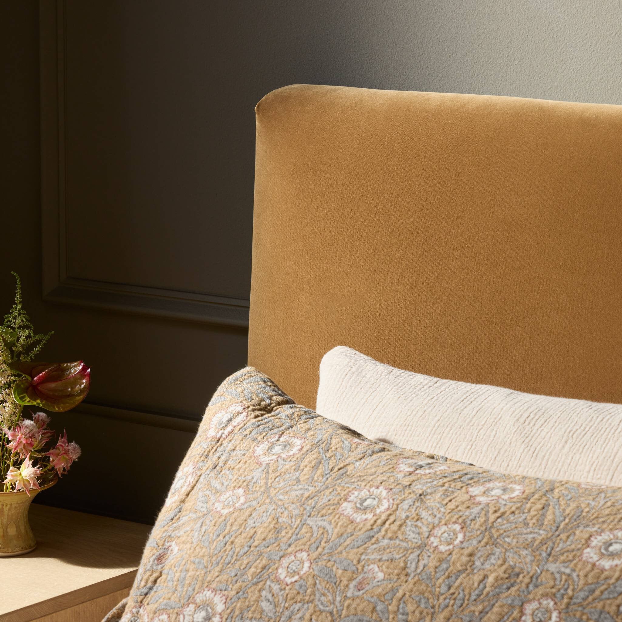 Four Hands Quincy Bed — Surrey Ochre-Black-Queen