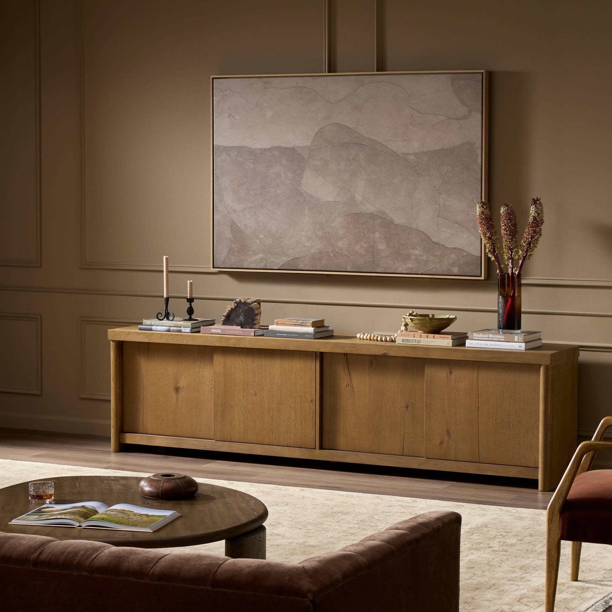 Four Hands Laredo Media Console — Worn Oak Veneer-Worn Oak