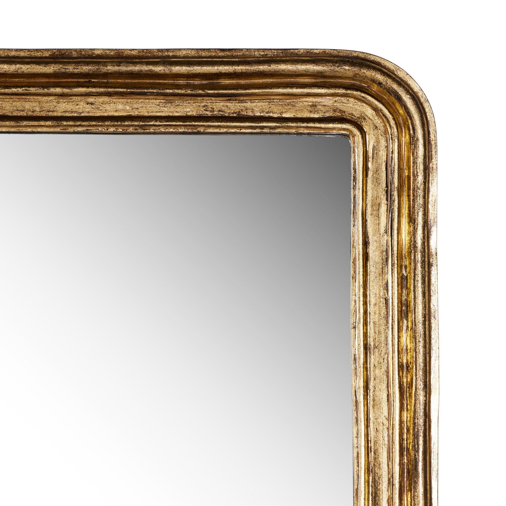Four Hands Vintage Louis Floor Mirror — Antiqued Gold Leaf-Mirror