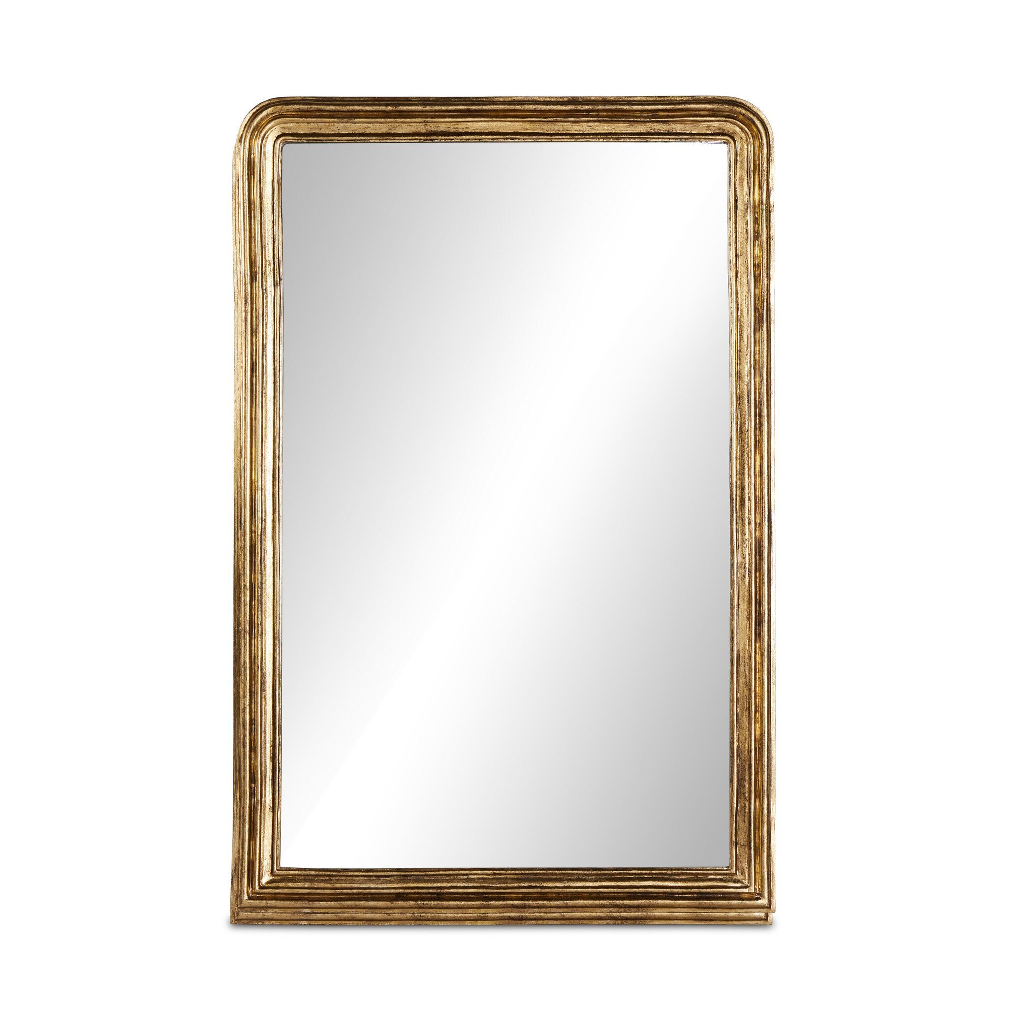 Four Hands Vintage Louis Floor Mirror — Antiqued Gold Leaf-Mirror
