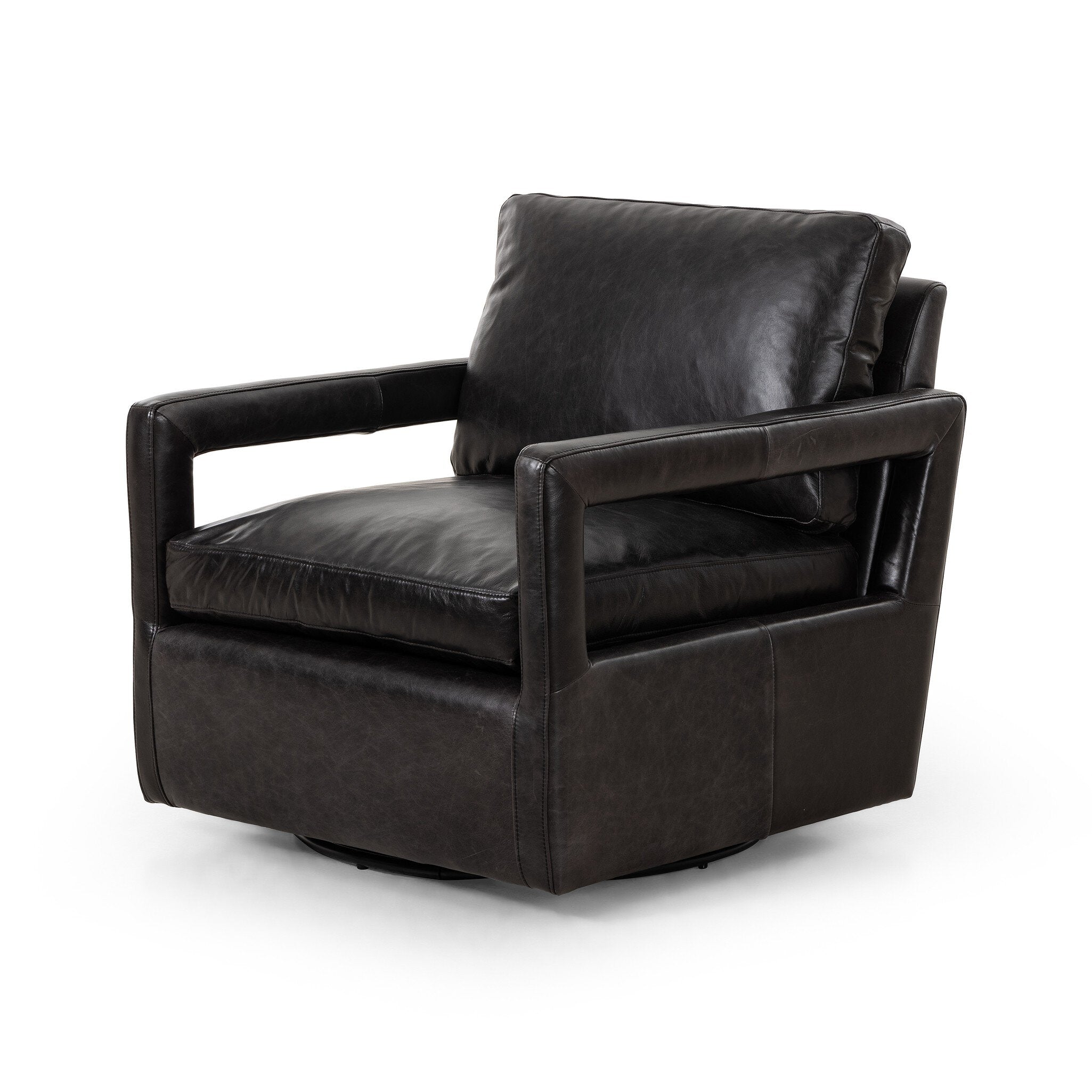 Four Hands Olson Swivel Chair — Sonoma Black