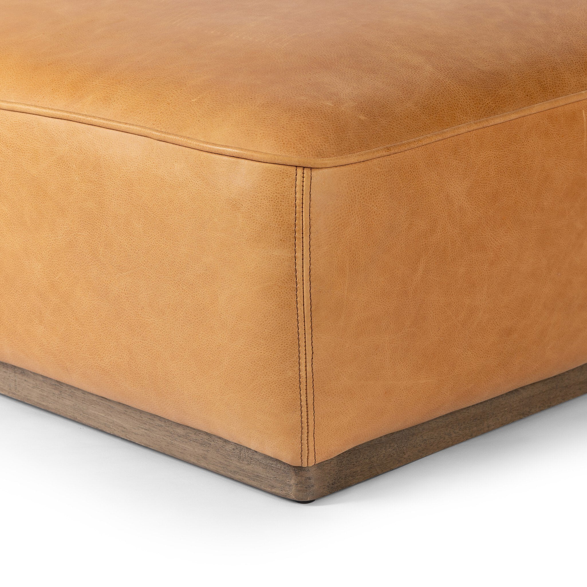 Four Hands Sinclair Cocktail Ottoman — Palermo Butterscotch-Distressed Natural