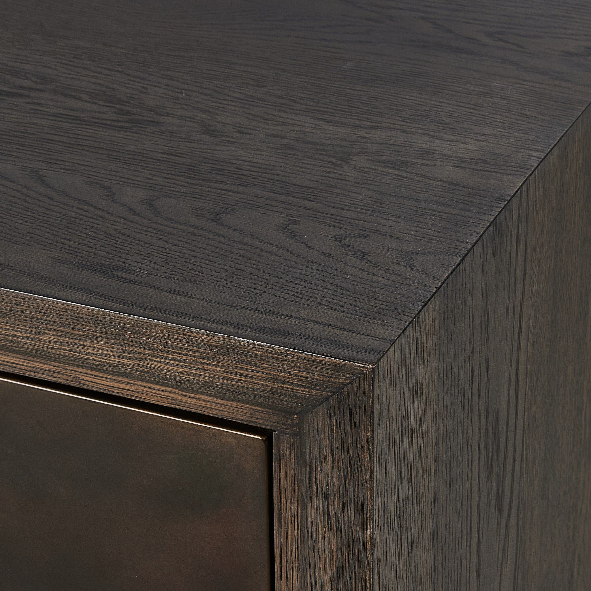 Four Hands Arlington 6 Door Sideboard — Espresso Oak-Espresso Oak Veneer-Coffee Iron