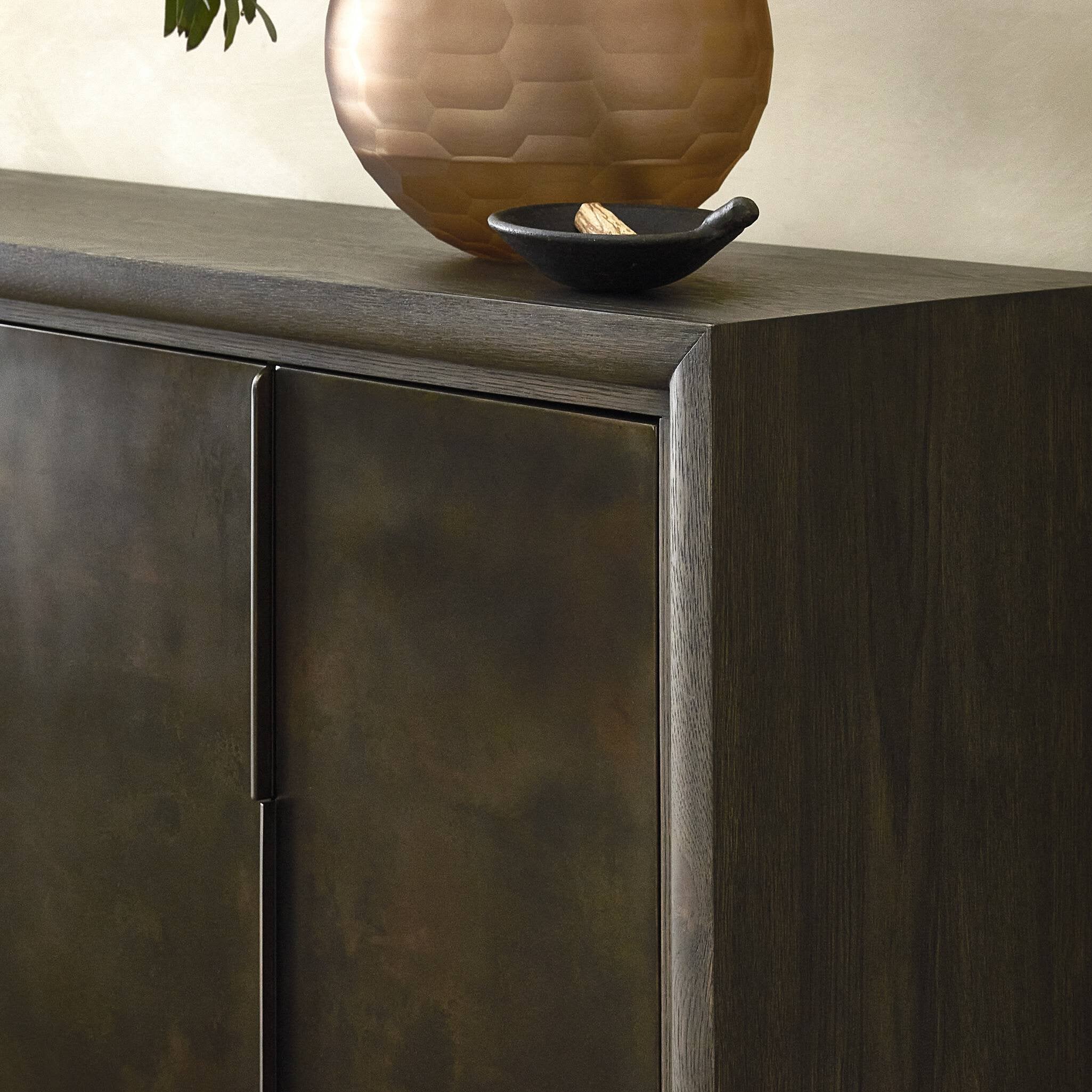 Four Hands Arlington 6 Door Sideboard — Espresso Oak-Espresso Oak Veneer-Coffee Iron