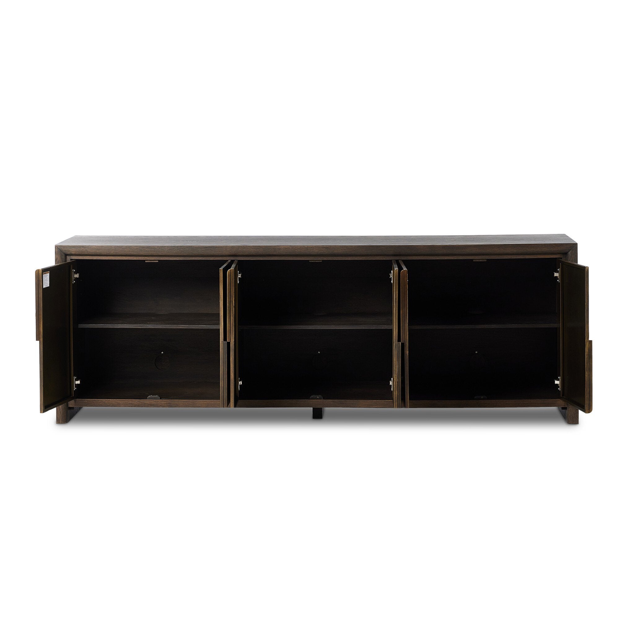 Four Hands Arlington 6 Door Sideboard — Espresso Oak-Espresso Oak Veneer-Coffee Iron