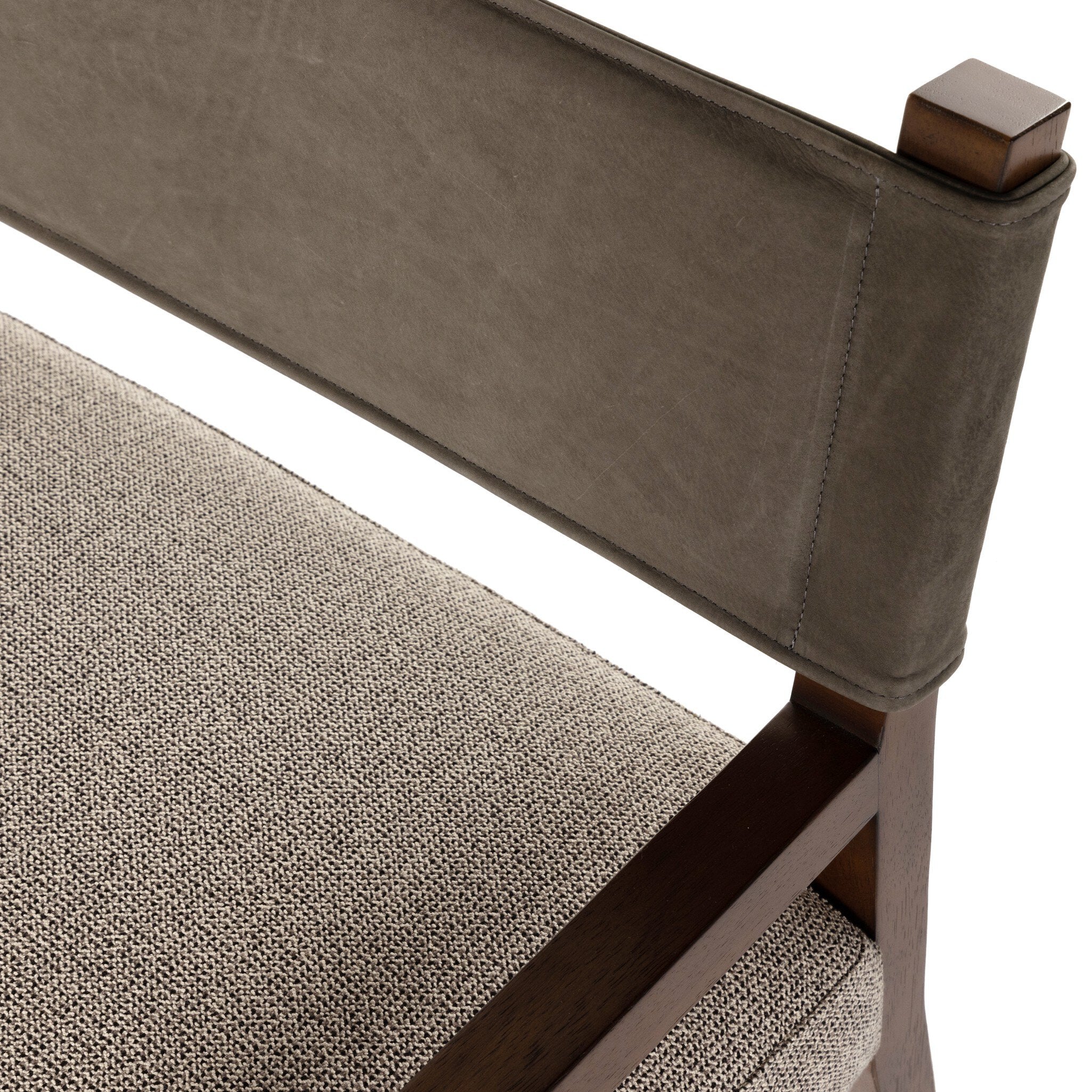 Four Hands Ferris Dining Armchair — Nubuck Charcoal-Tulsa Ink-Antique Sable