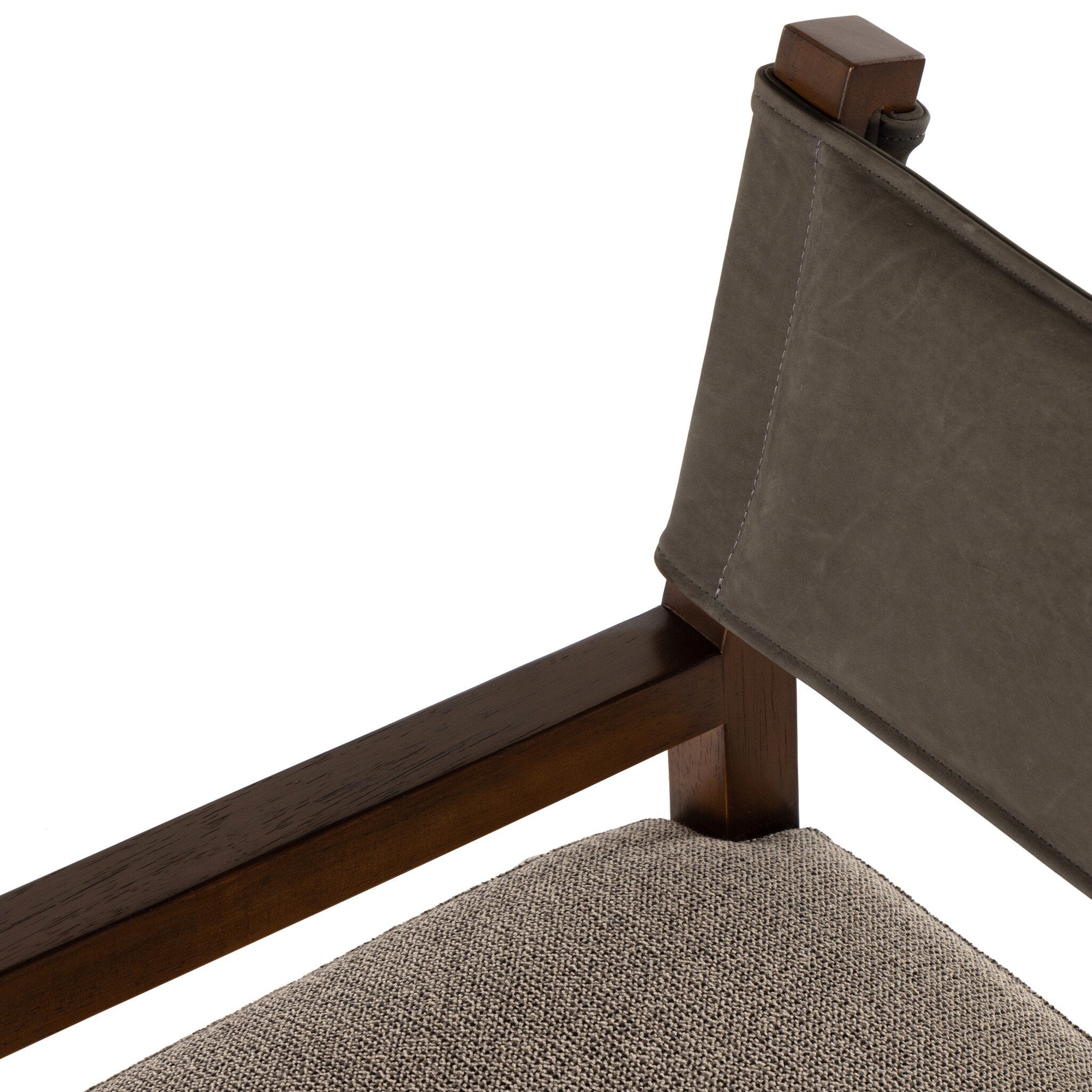 Four Hands Ferris Dining Armchair — Nubuck Charcoal-Tulsa Ink-Antique Sable