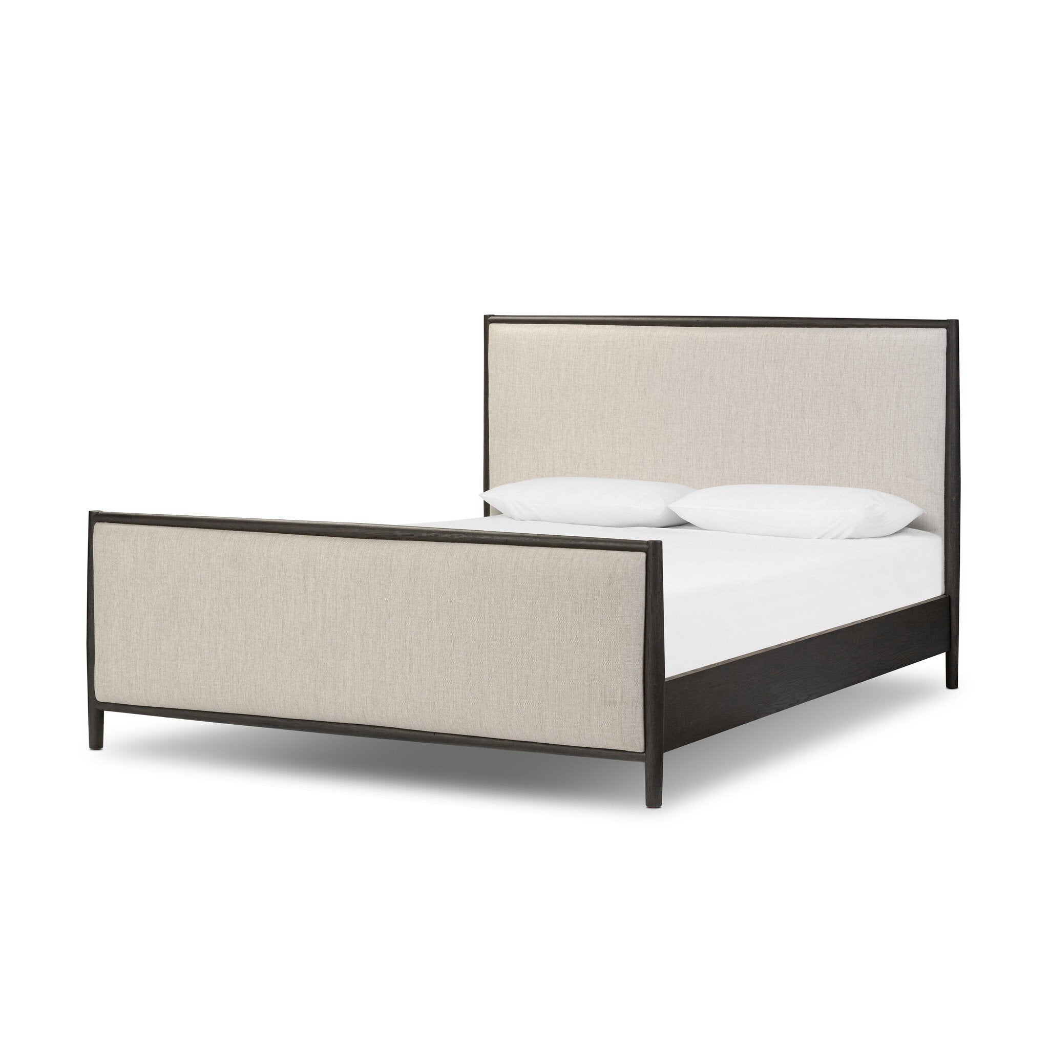 Four Hands Glenview Bed — Smoked Black Oak-Essence Natural-Smoked Black Resawn Oak-King