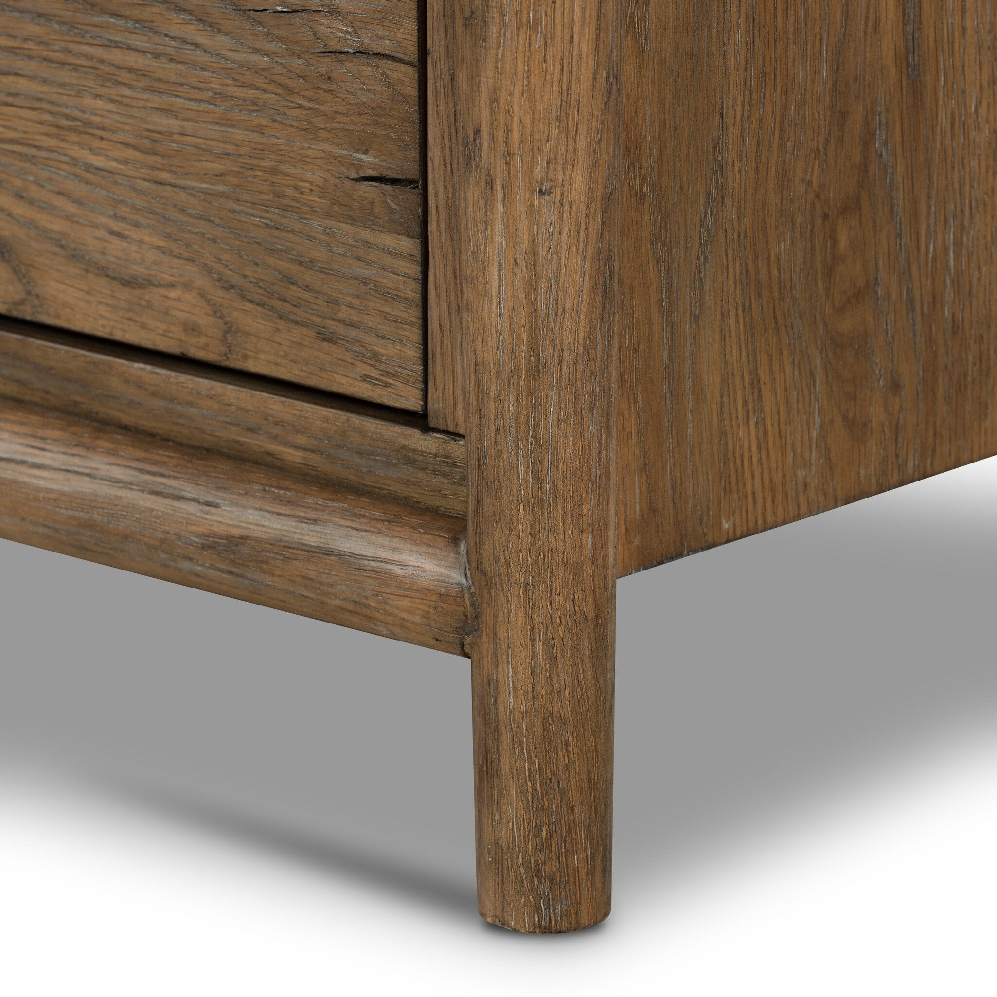Four Hands Glenview 6 Drawer Dresser — Weathered Oak-Weathered Oak Veneer-Aged Bronze