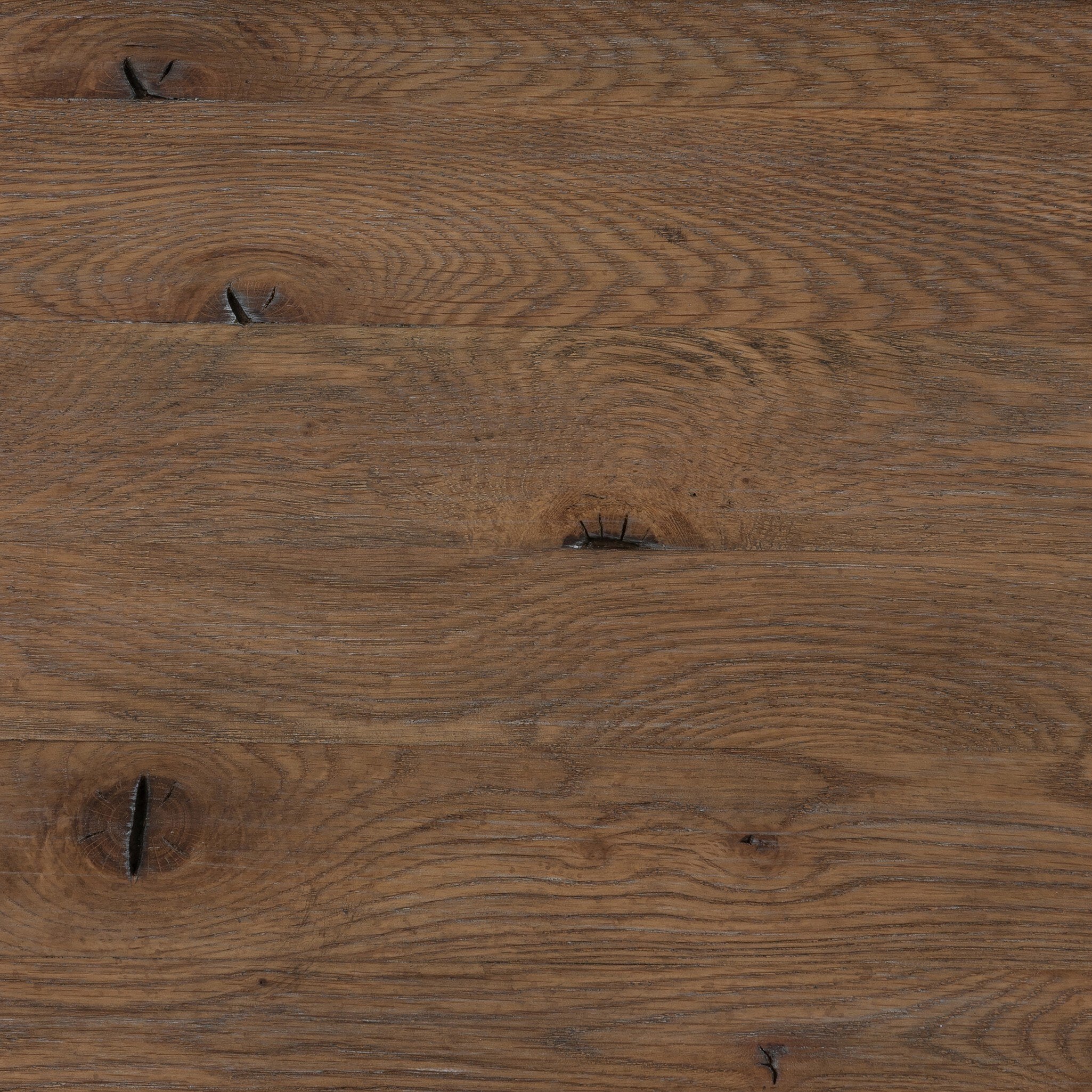 Four Hands Glenview 6 Drawer Dresser — Weathered Oak-Weathered Oak Veneer-Aged Bronze