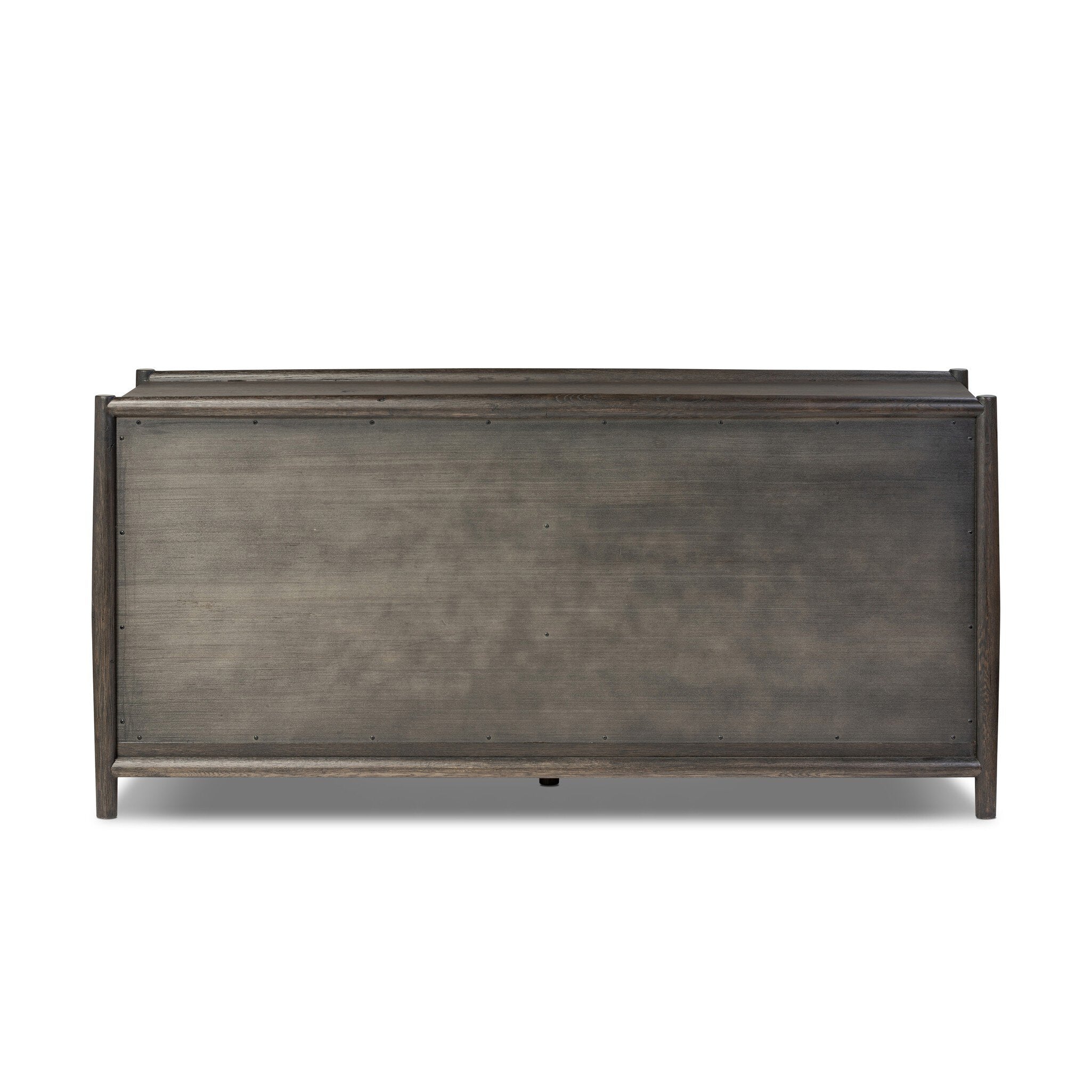 Four Hands Glenview 6 Drawer Dresser — Smoked Black Oak-Smoked Black Resawn Oak-Aged Bronze