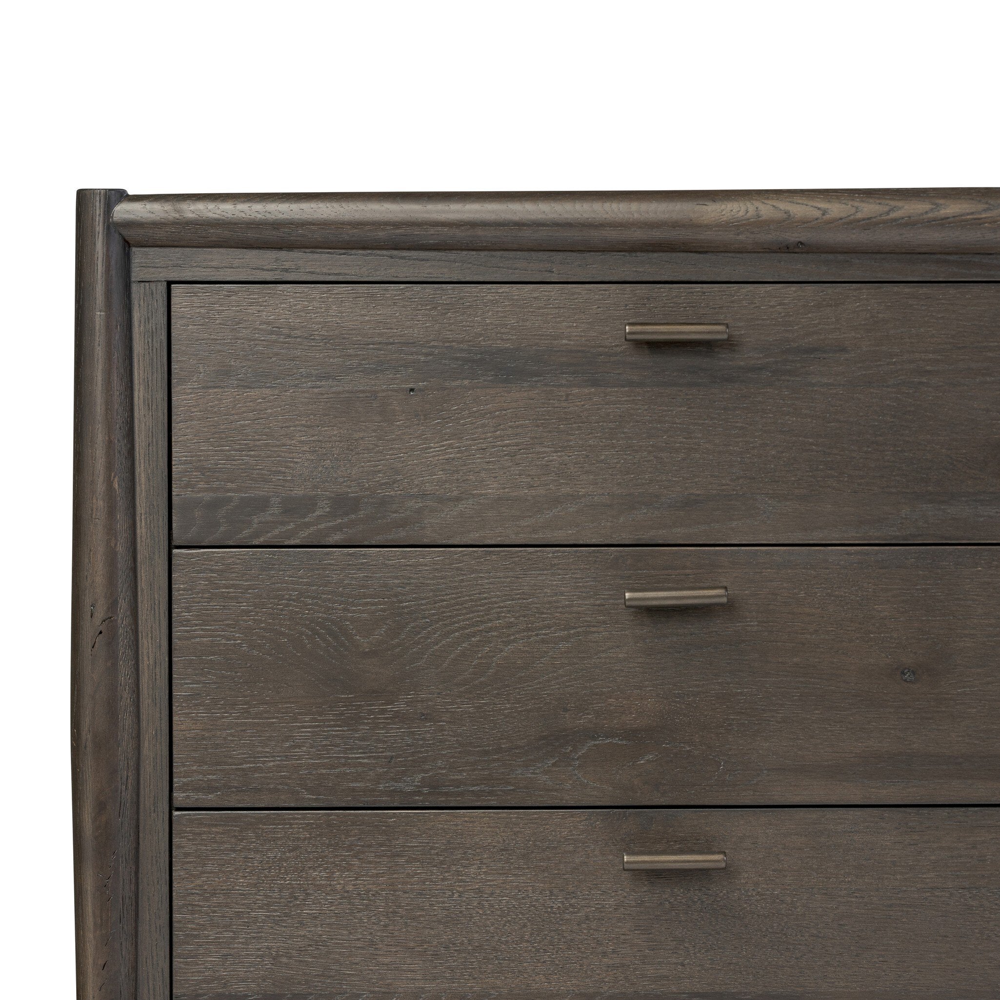 Four Hands Glenview 6 Drawer Dresser — Smoked Black Oak-Smoked Black Resawn Oak-Aged Bronze